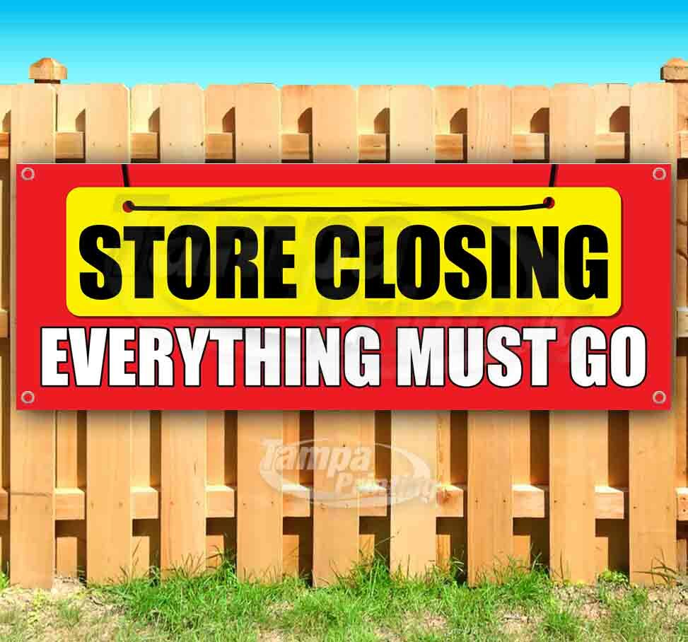 STORE CLOSING EVERYTHING MUST GO Advertising Vinyl Banner Flag Sign Sizes SALE