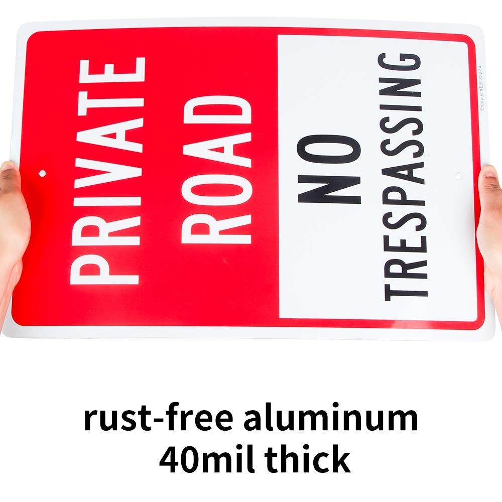 Private Road – No Trespassing 12″ x 18″ ACM Reflective Aluminum Metal Sign Large