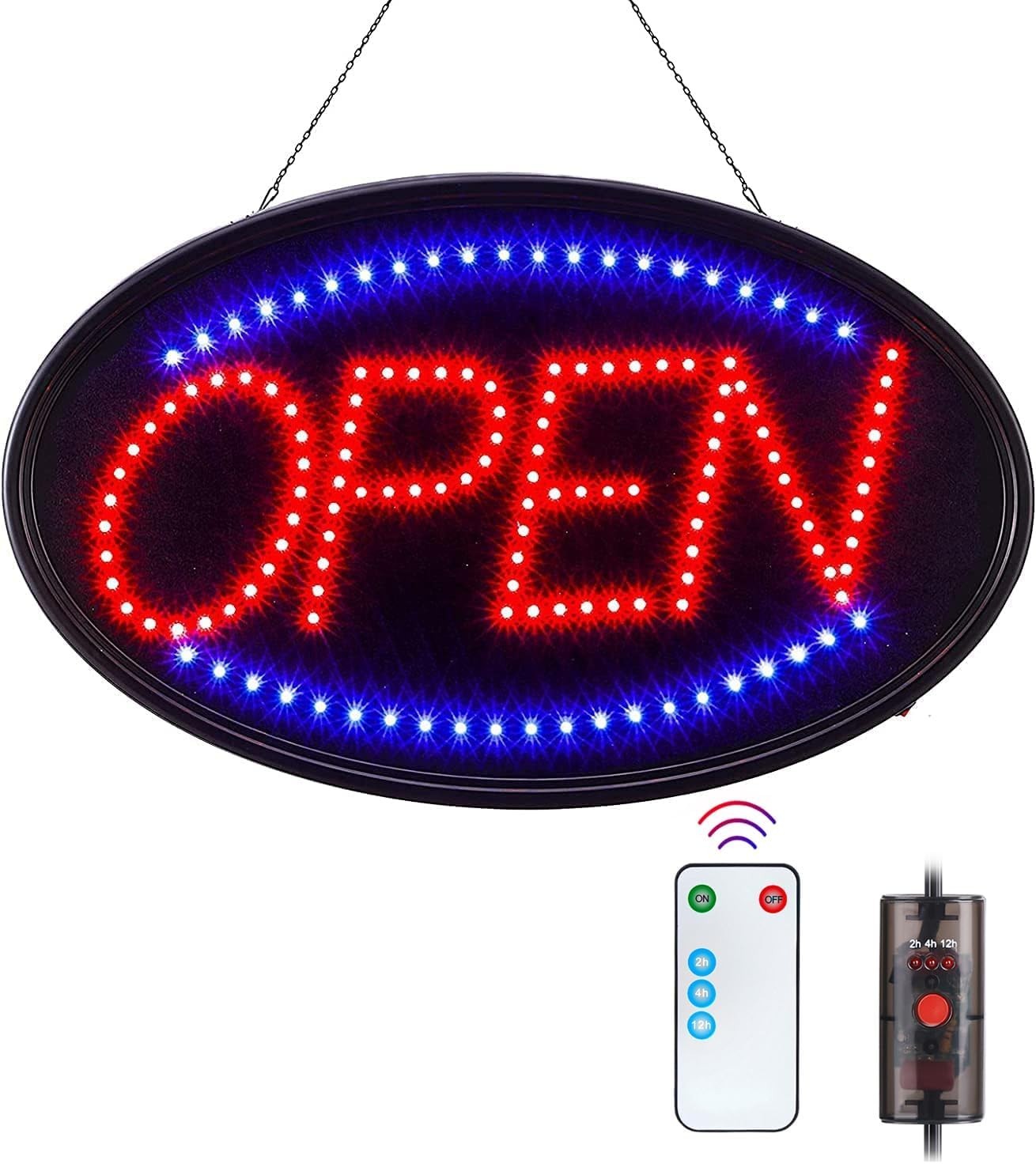 LED Open Sign, FITNATE Large 23×14 inch Business Open Sign with Remote Electric