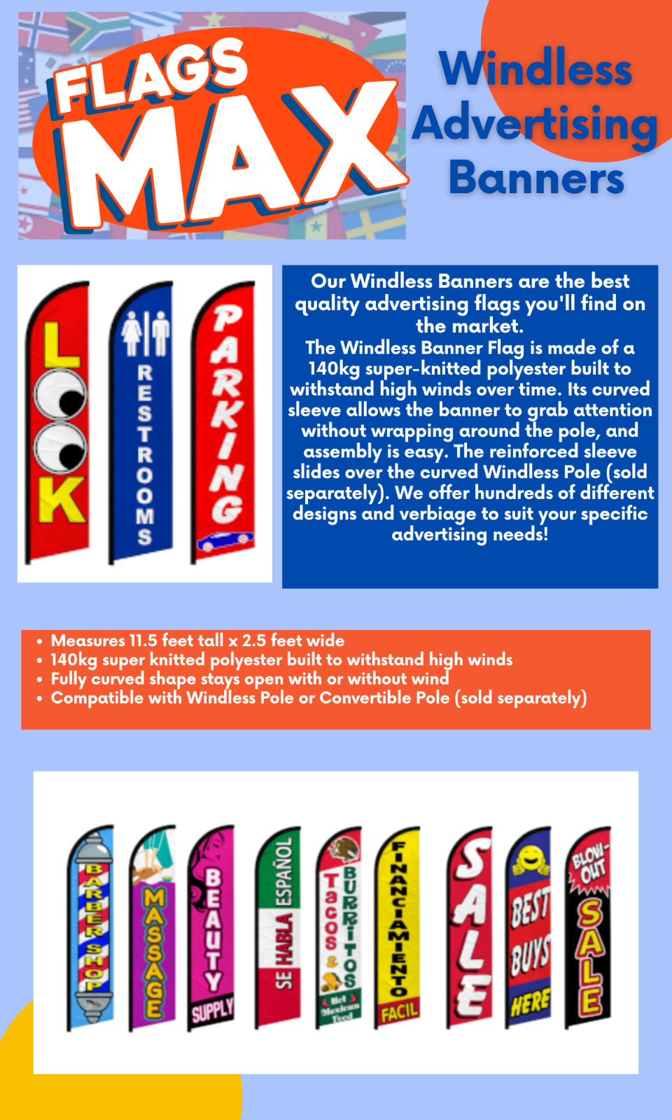 Manicure Windless Full Sleeve Advertising Beauty Nail Salon Banner Flag