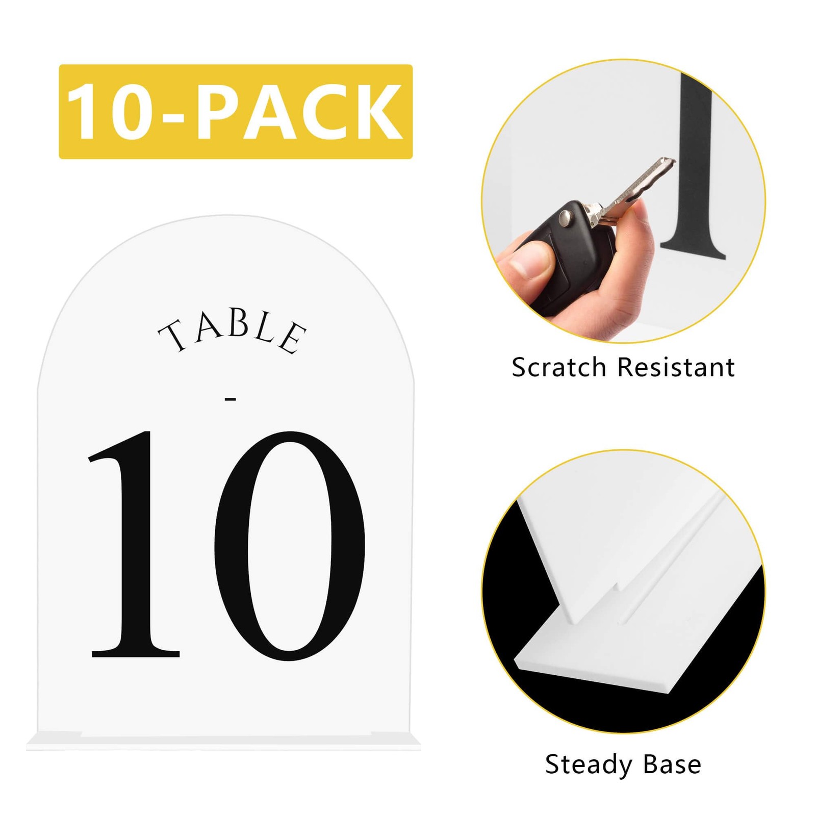 Arch Wedding Table Numbers 1-10 with Stands – Double-Sided Printed 5″ X 7″ Ac…