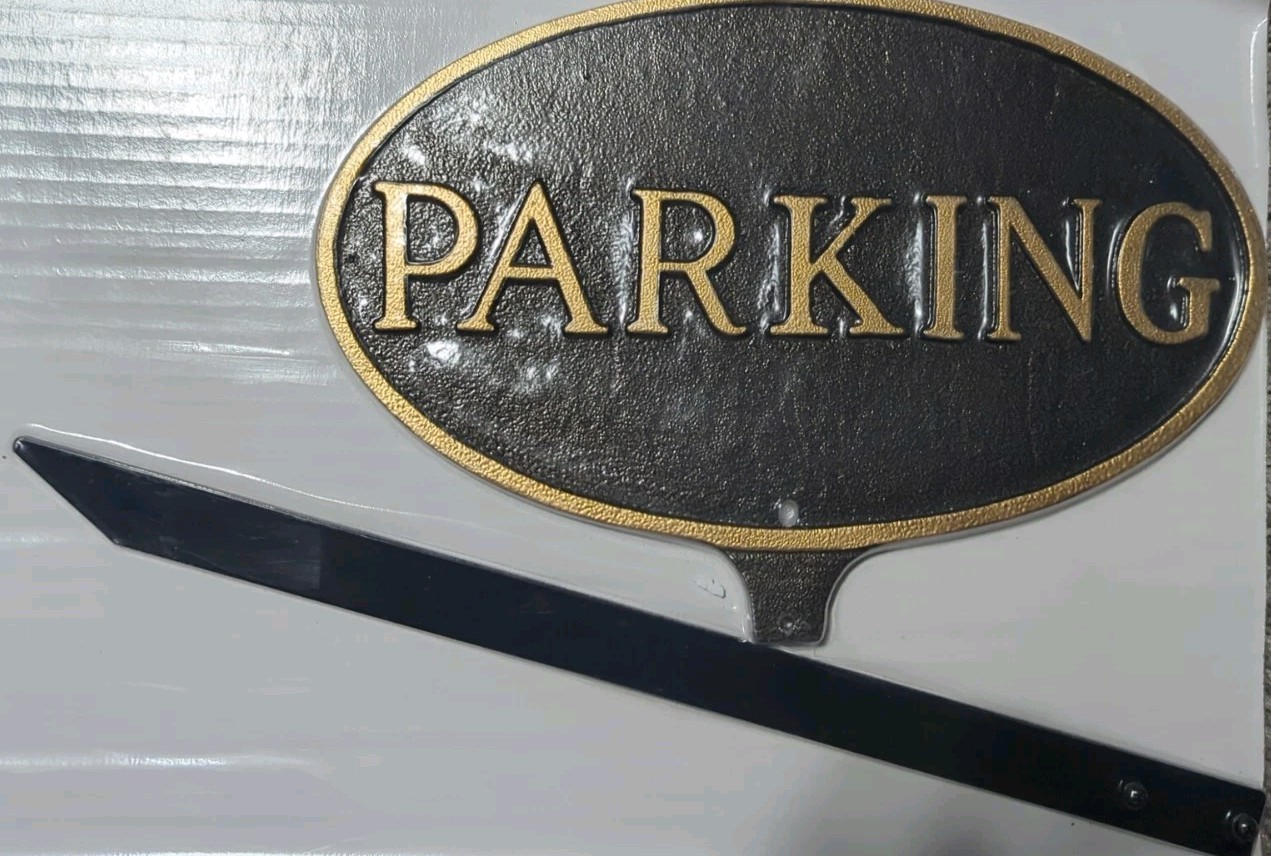 Montague Metal 12″ x 7″ “Parking” Plaque Sign- Black/Bronze