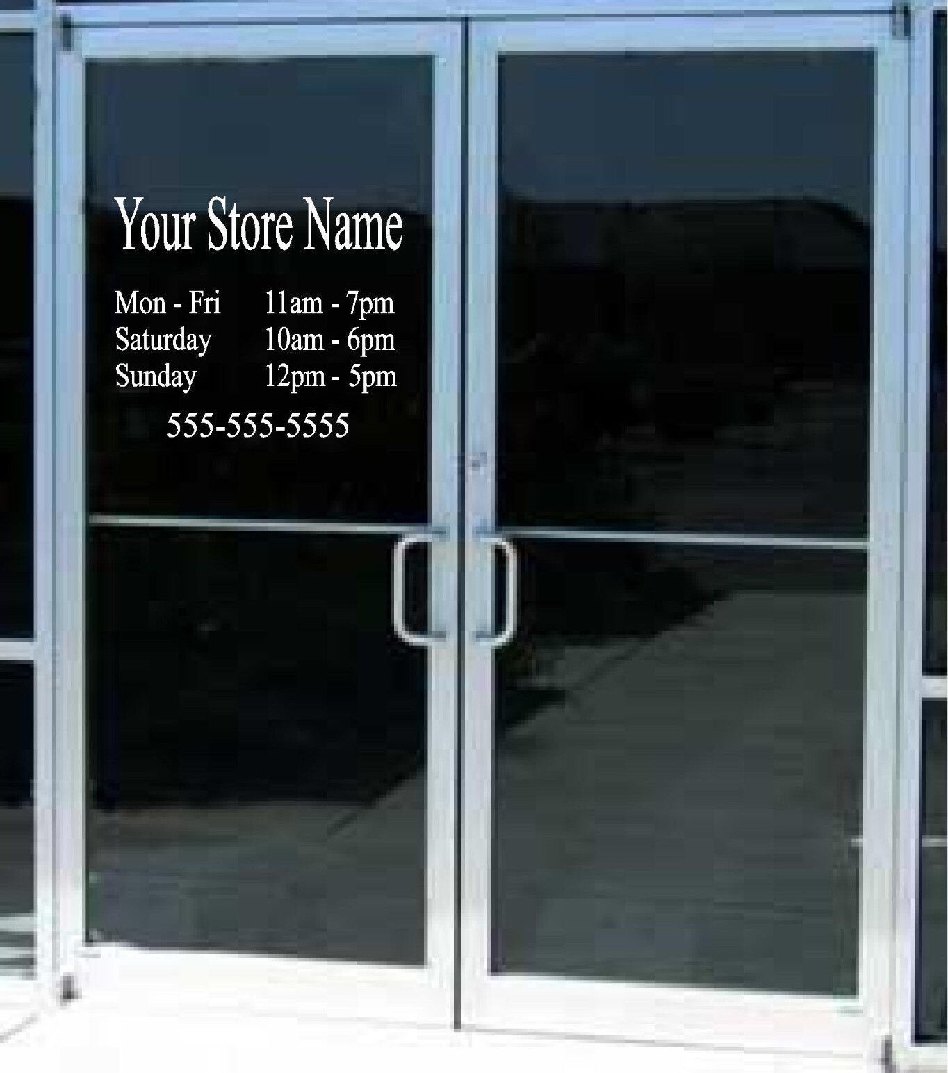 Custom Business Store Hours Sign Vinyl Decal Sticker 12/15x 18 Window Door Glass