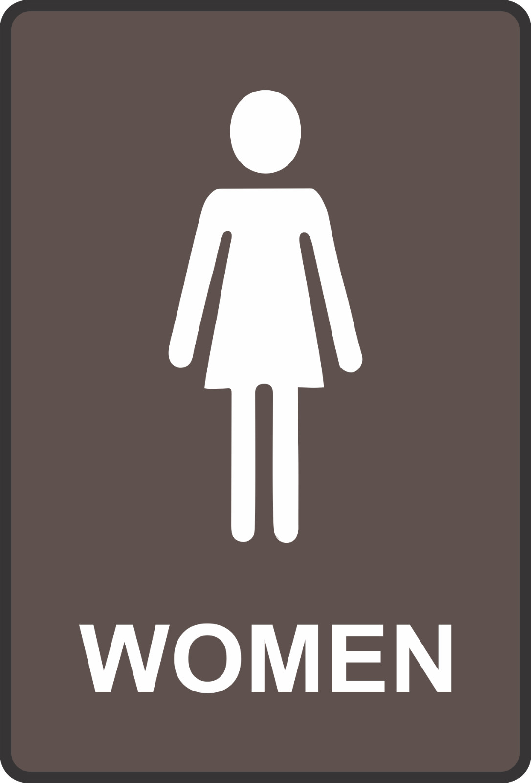 Brown Women’s Room Metal Bathroom Sign 8″ x 12″ or 12″ x 18″ Sizes