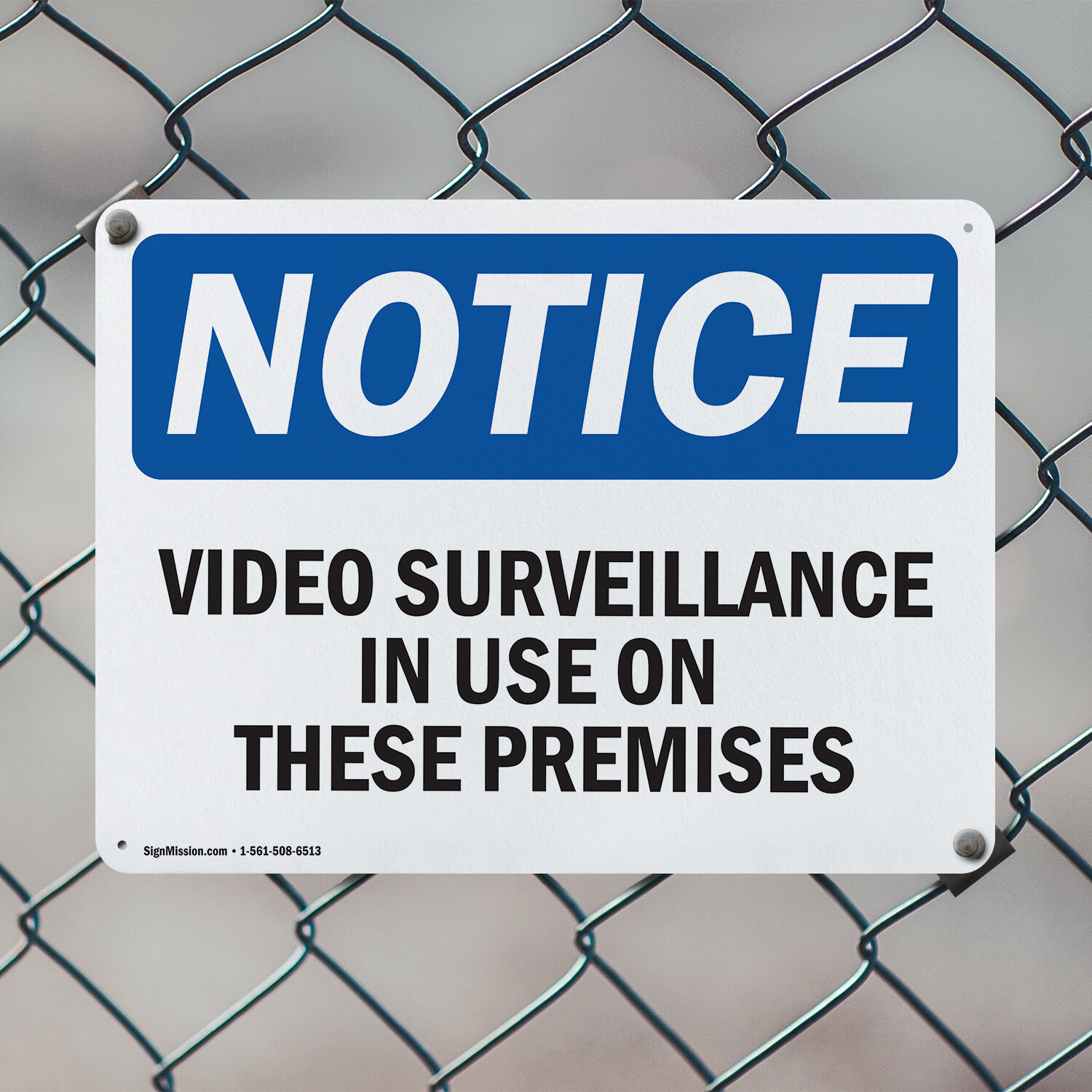 (2 Pack) Video Surveillance In Use On These Premises OSHA Notice Sign Decal