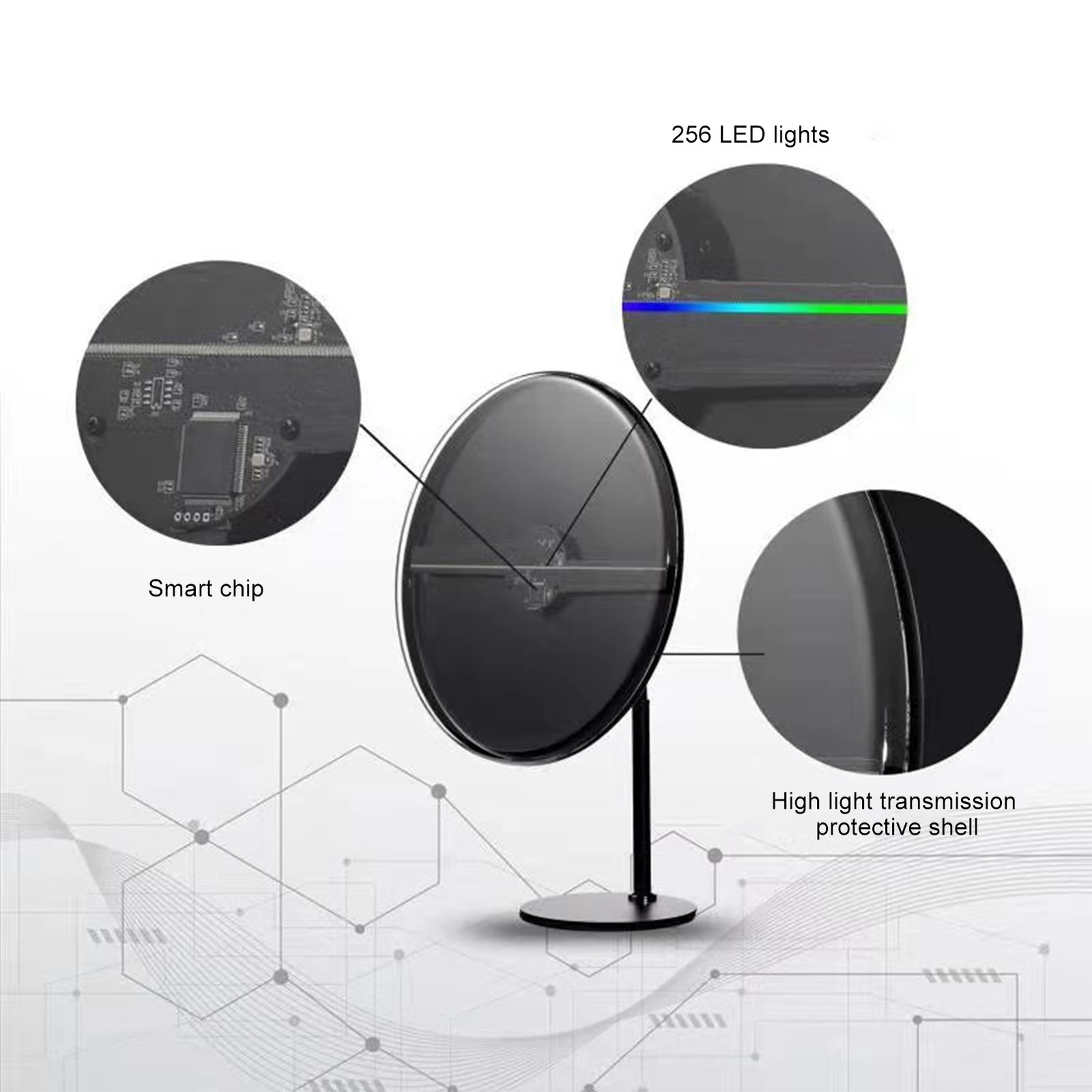 30CM Holographic Advertising Projector 3D 256 LED Fan Projection Display Wi UWUK