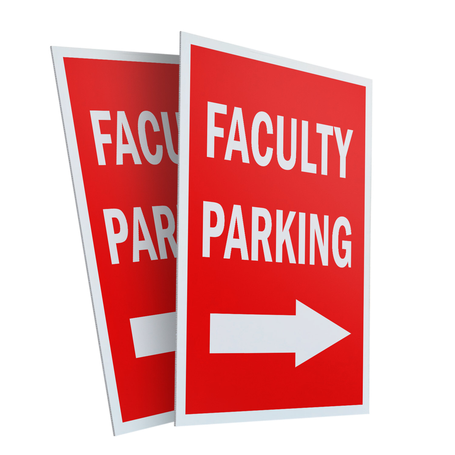 Faculity Parking With Arrow 24″ x 36″ 2 Pack Of Store Sign Plastic Or Decal