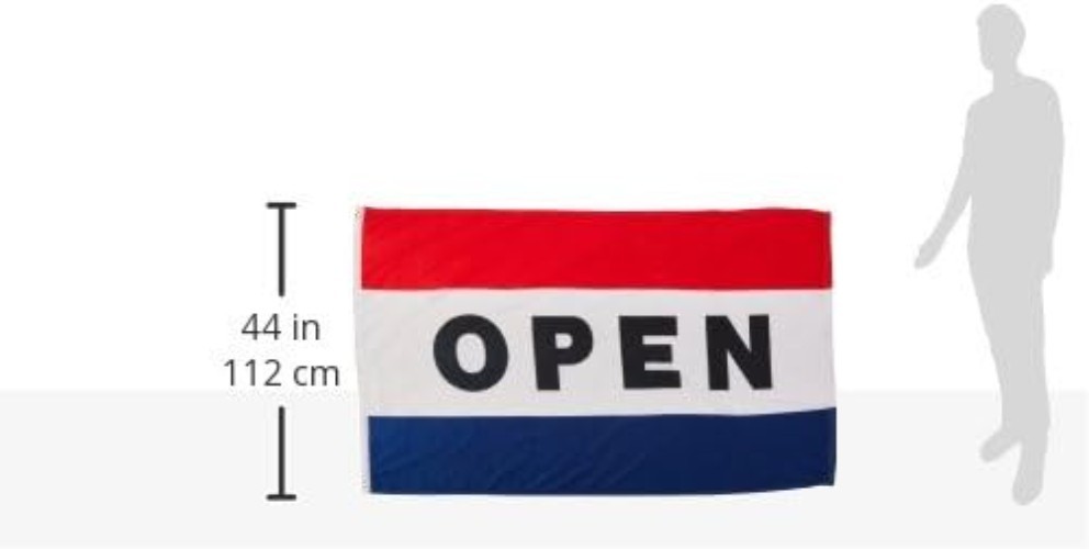 3×5 Ft LiteWeave Open Flag with Brass Grommets – Perfect for Businesses