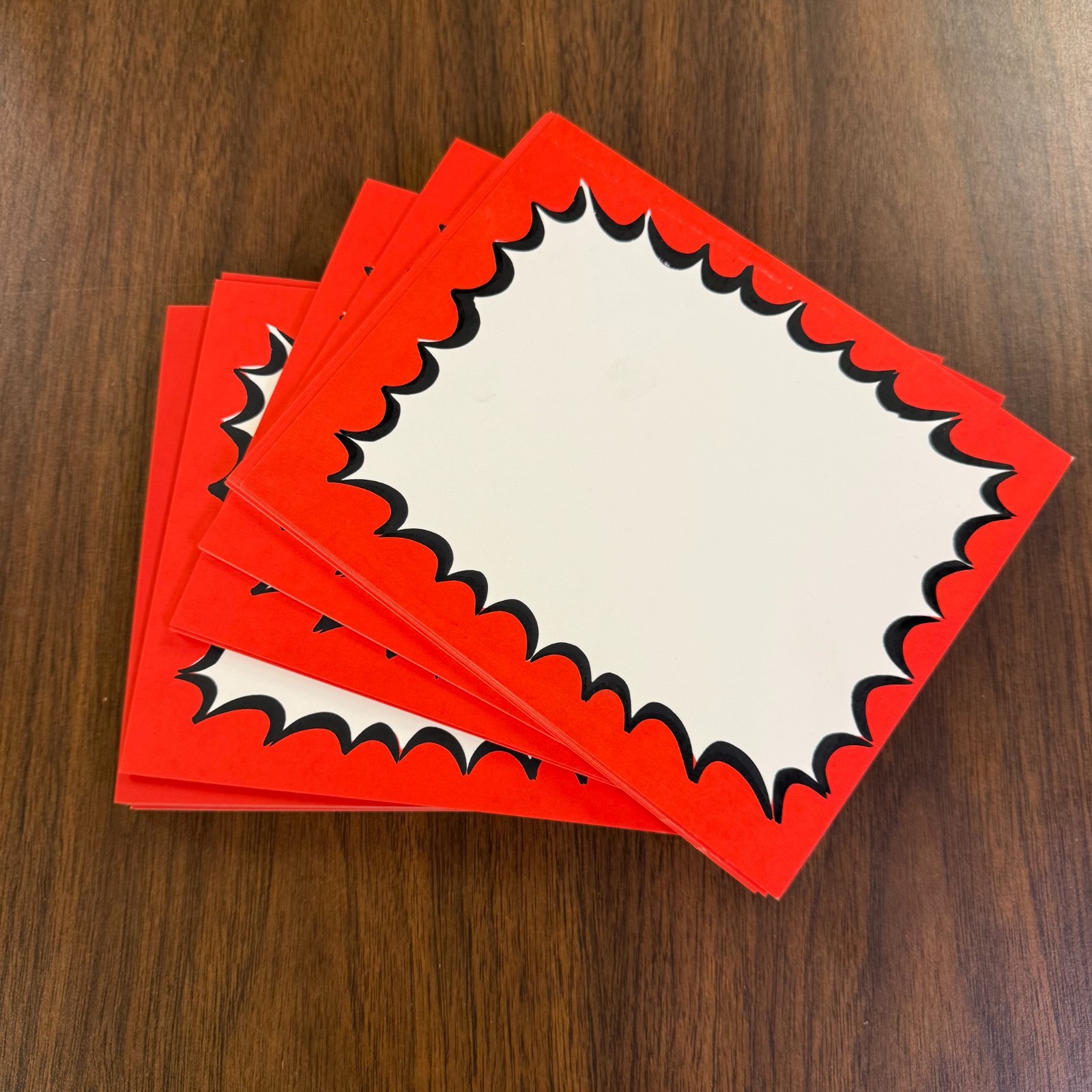 Red Starburst RETAIL STORE SALE Price Signs Price Cards- 7″wx5.5″H- 100 pcs