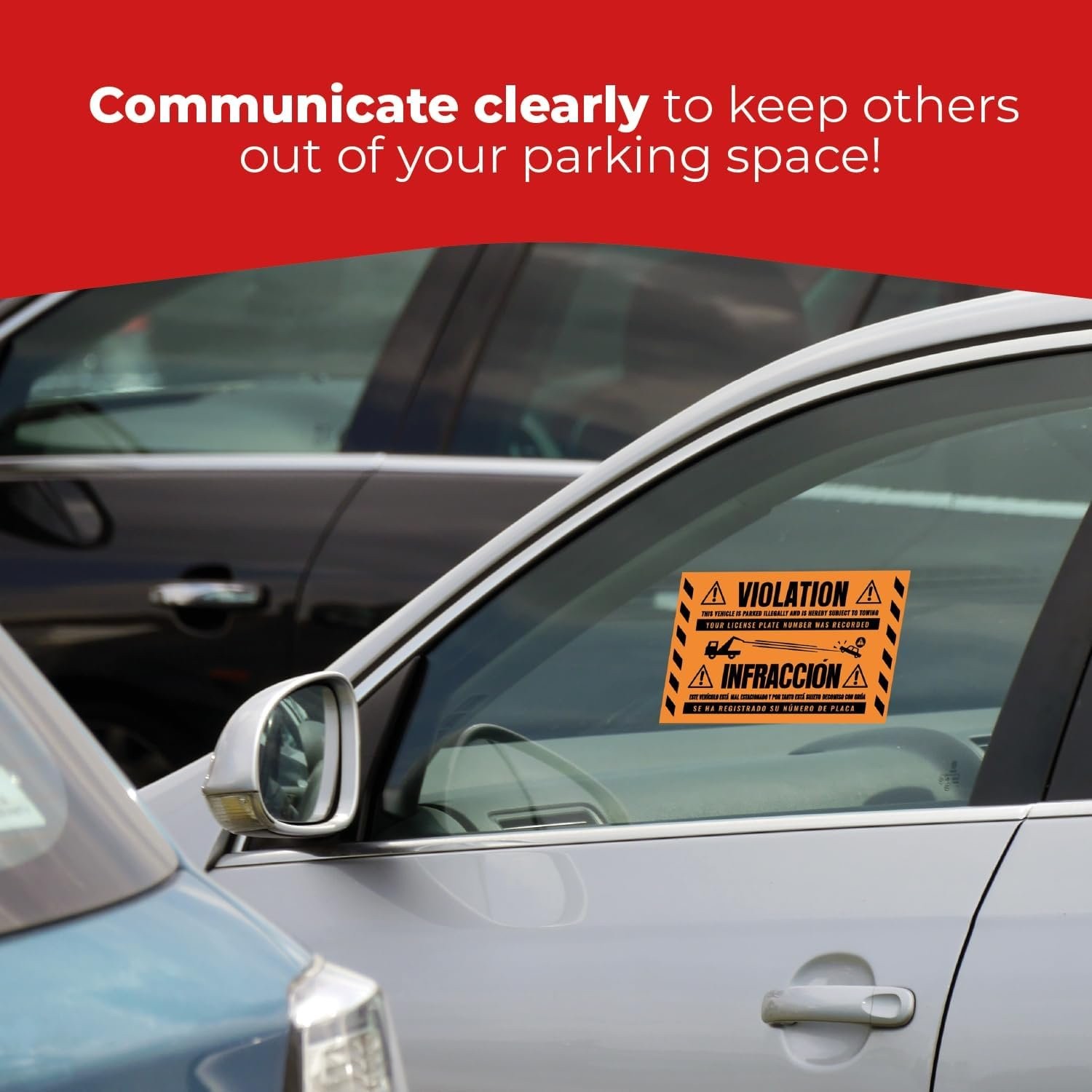 MESS Parking Violation Stickers for Vehicles – 100/Pack – Orange – 8×5 in