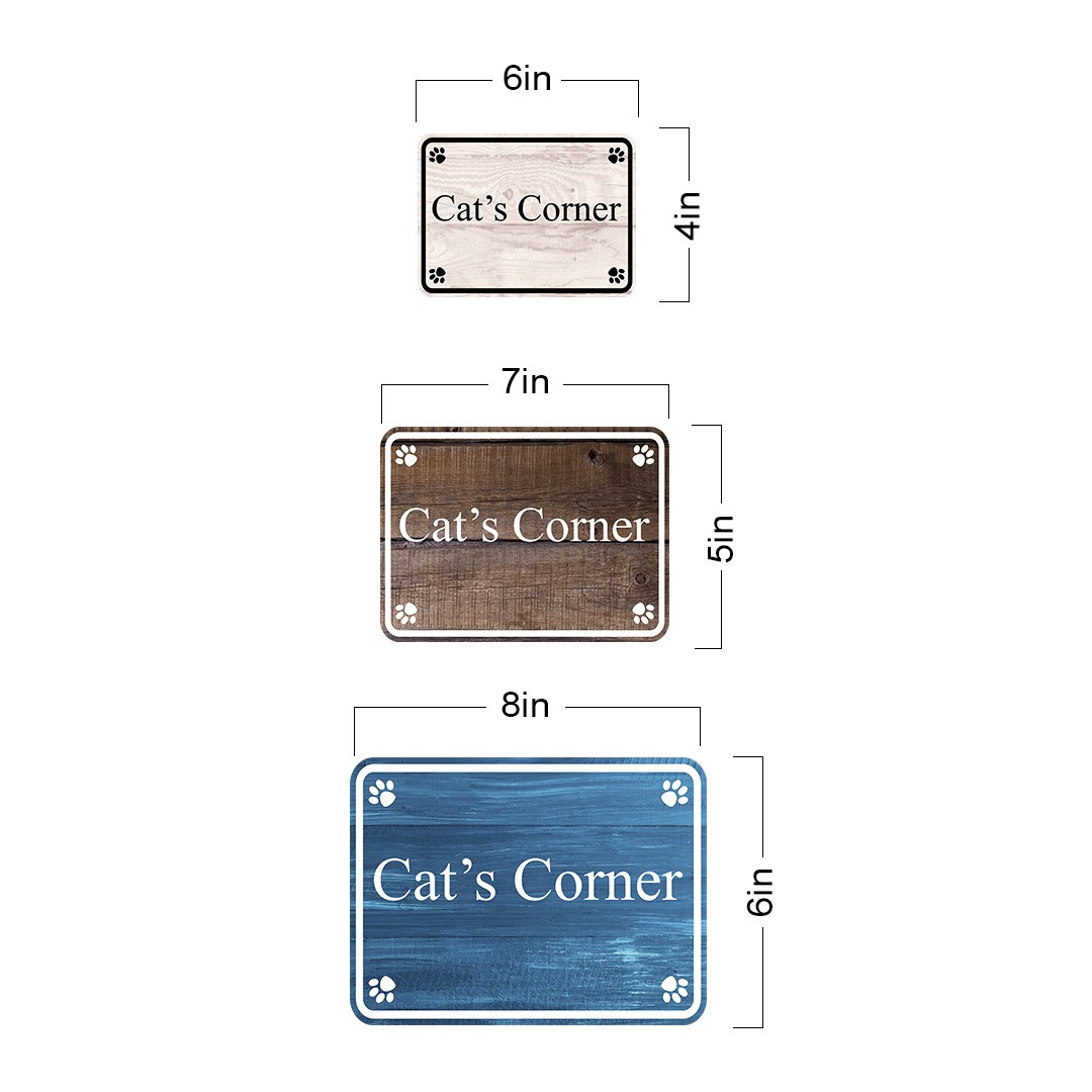 Classic Framed Plus Cat’s Corner Door or Wall Sign | Pet-friendly Signs