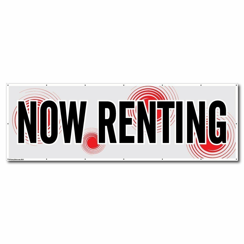 Now Renting Vinyl Banner with Grommets