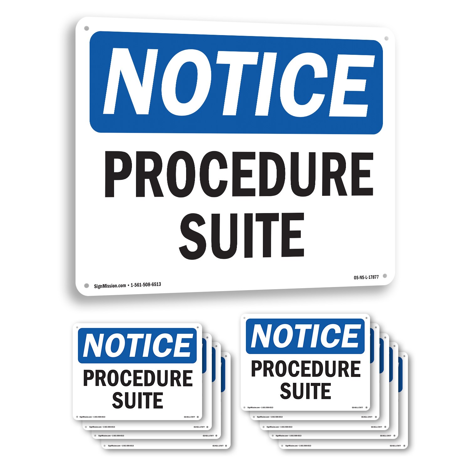 Procedure Suite OSHA Notice Sign Metal, Plastic, Or Decal – 5 or 10 Pack