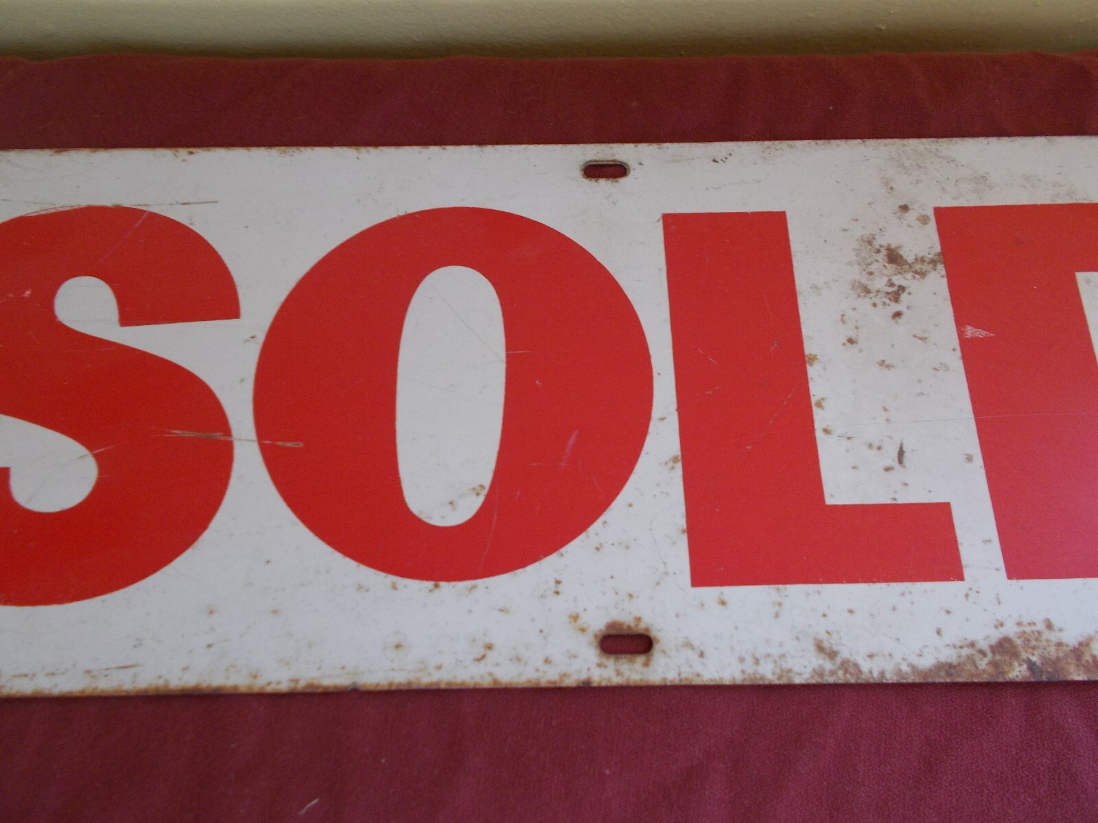 VINTAGE STEEL DOUBLE SIDED SOLD SIGN REAL ESTATE REALITY