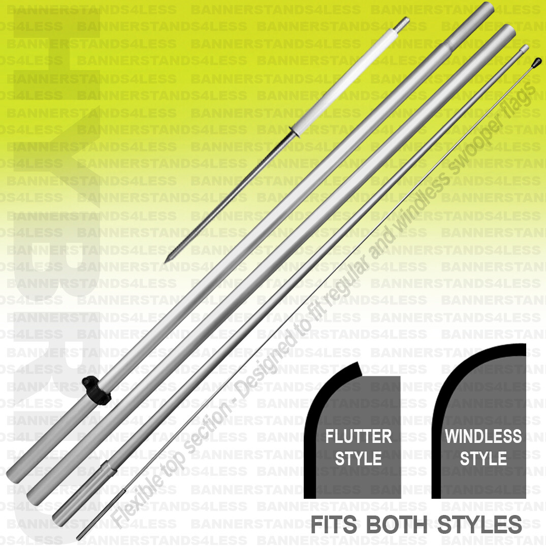 POLE + SPIKE kit for Swooper Feather Flag Windless or Flutter – HYBRID – 1 PACK