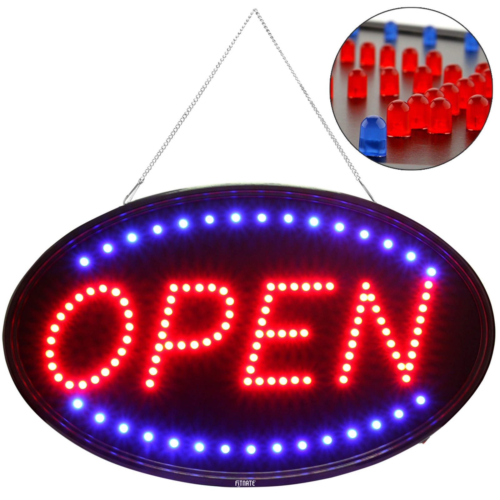 Large 23×14 inch Neon LED Open Light Flash Business Bar Ad Sign Board Store XL