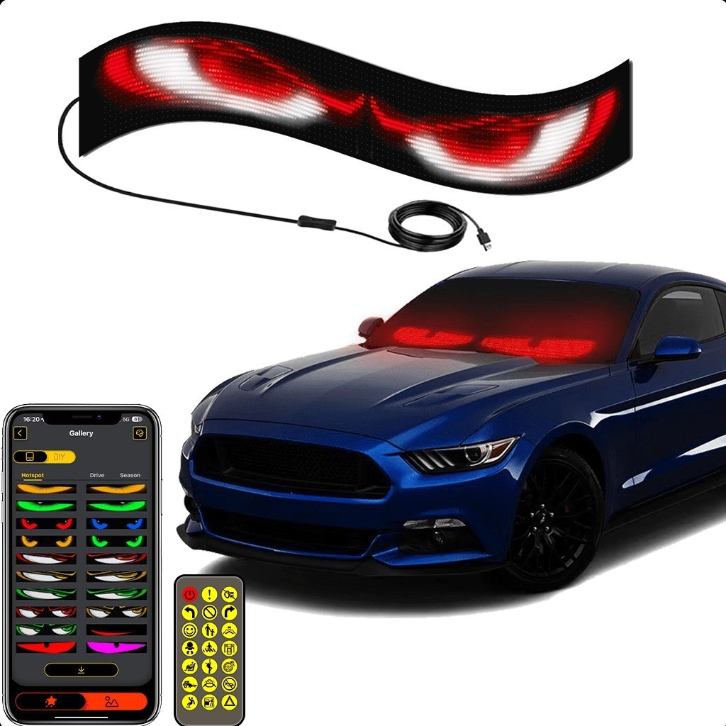 Programmable LED Car Sign Bluetooth APP Control Scrolling Display For Car Decor