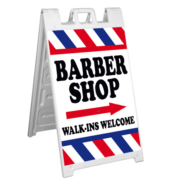 Signicade A-Frame Sign Sidewalk Sign – BARBER SHOP WALK-INS WELCOME