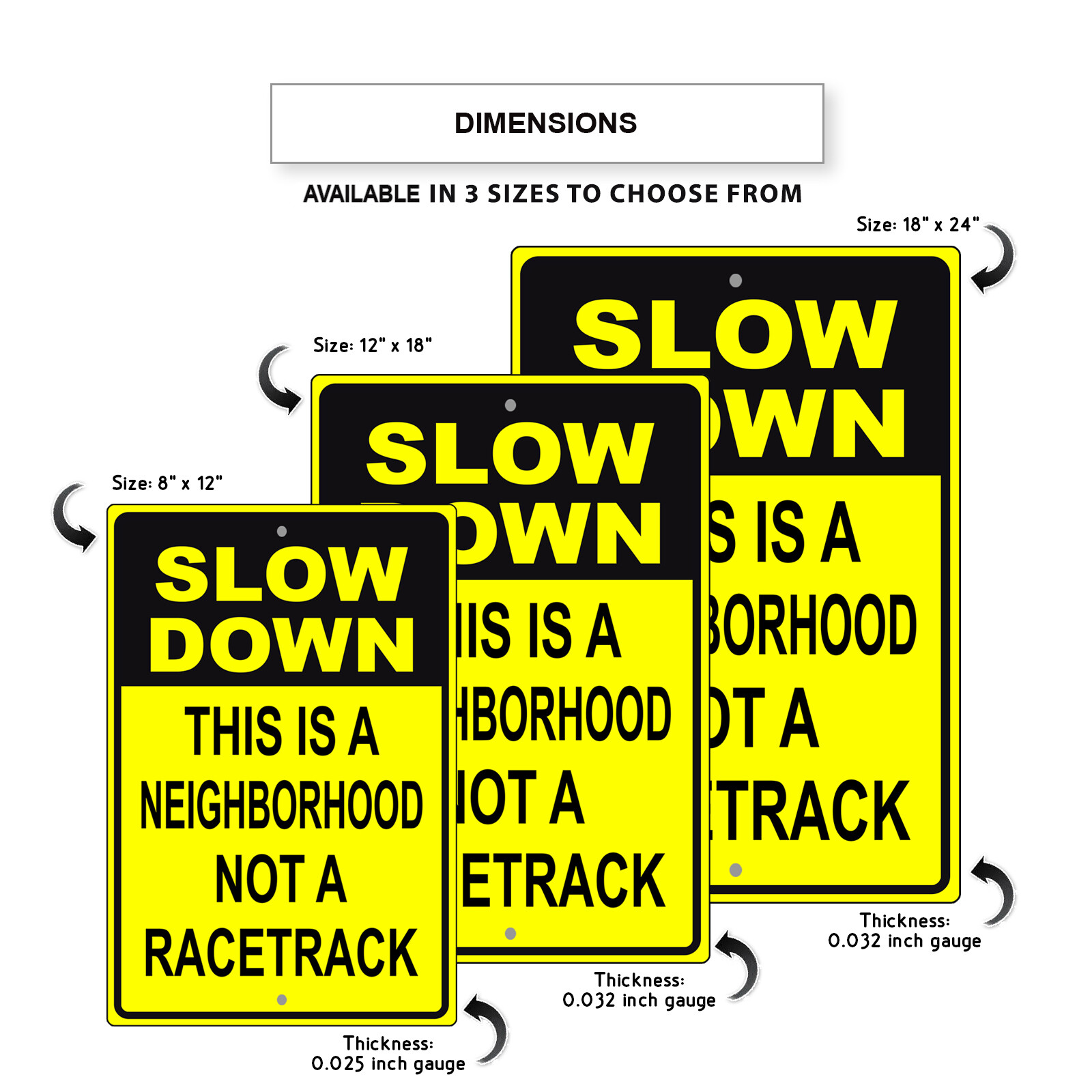 Slow Down This Is A Neighborhood Not A Racetrack Novelty Aluminum Metal Sign