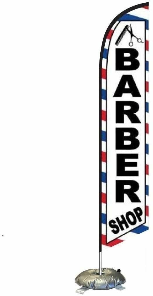 FFN Barber Feather Flag Kit with Cross-Base and Weight-Donut, Outdoor…