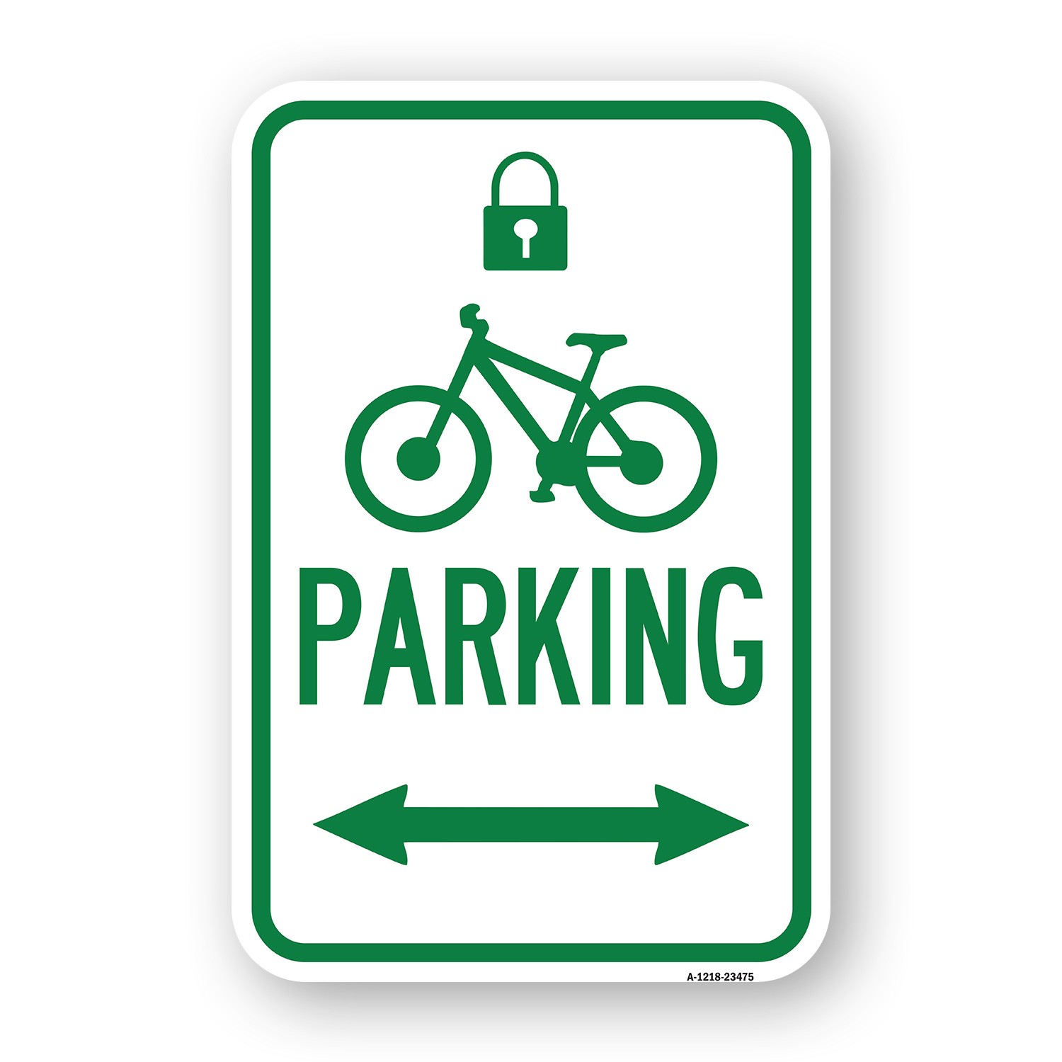 Parking With Lock Cycle & Bidirectional Arrow Heavy Gauge Aluminum Parking Sign