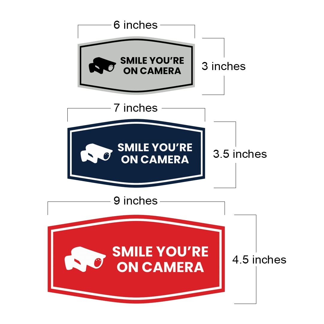 1 Pack Medium Smile Youre On Camera Sign, Black Gold, Fancy, Business
