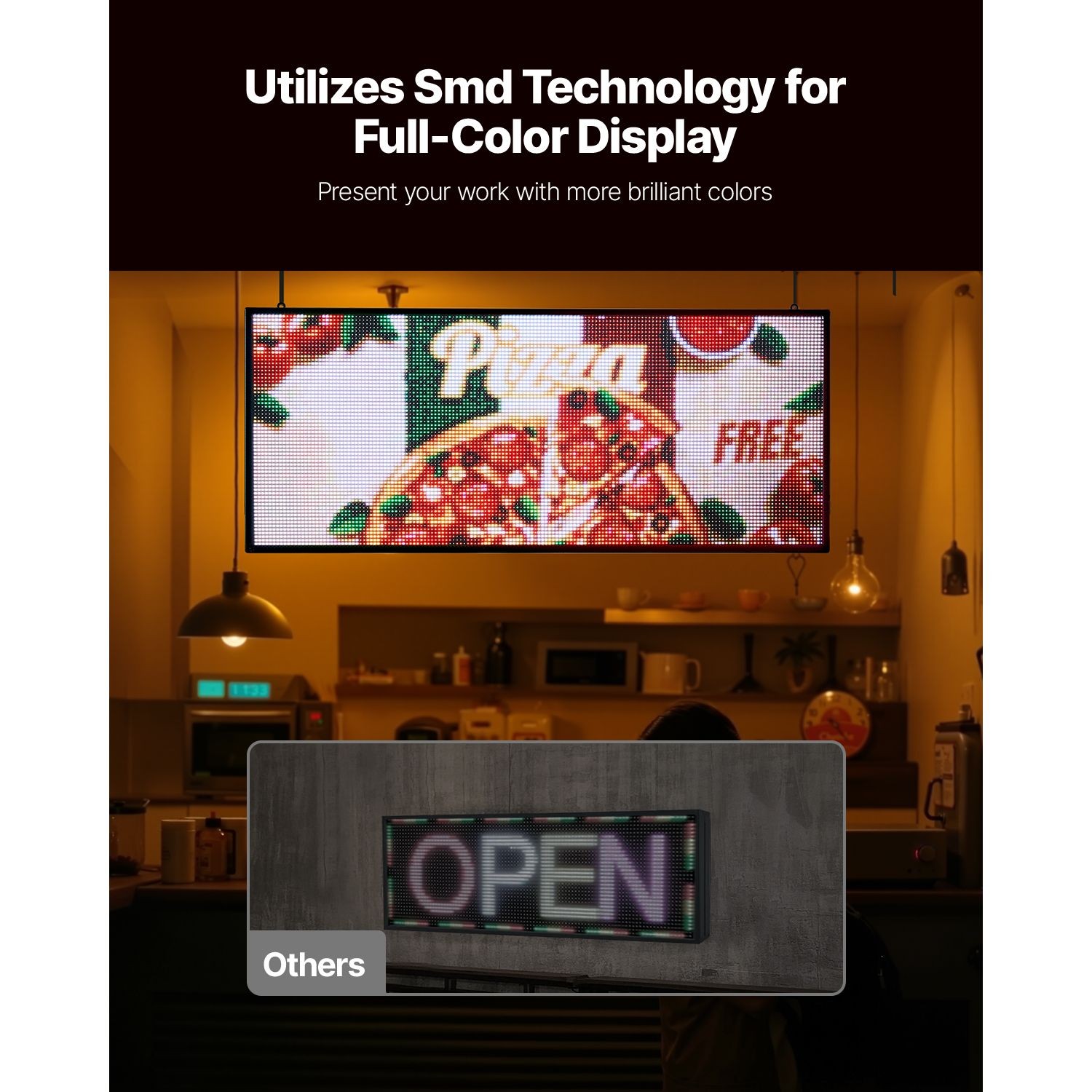 DIY Custom LED Display Board, Scroll Text & GIF, 40x18in