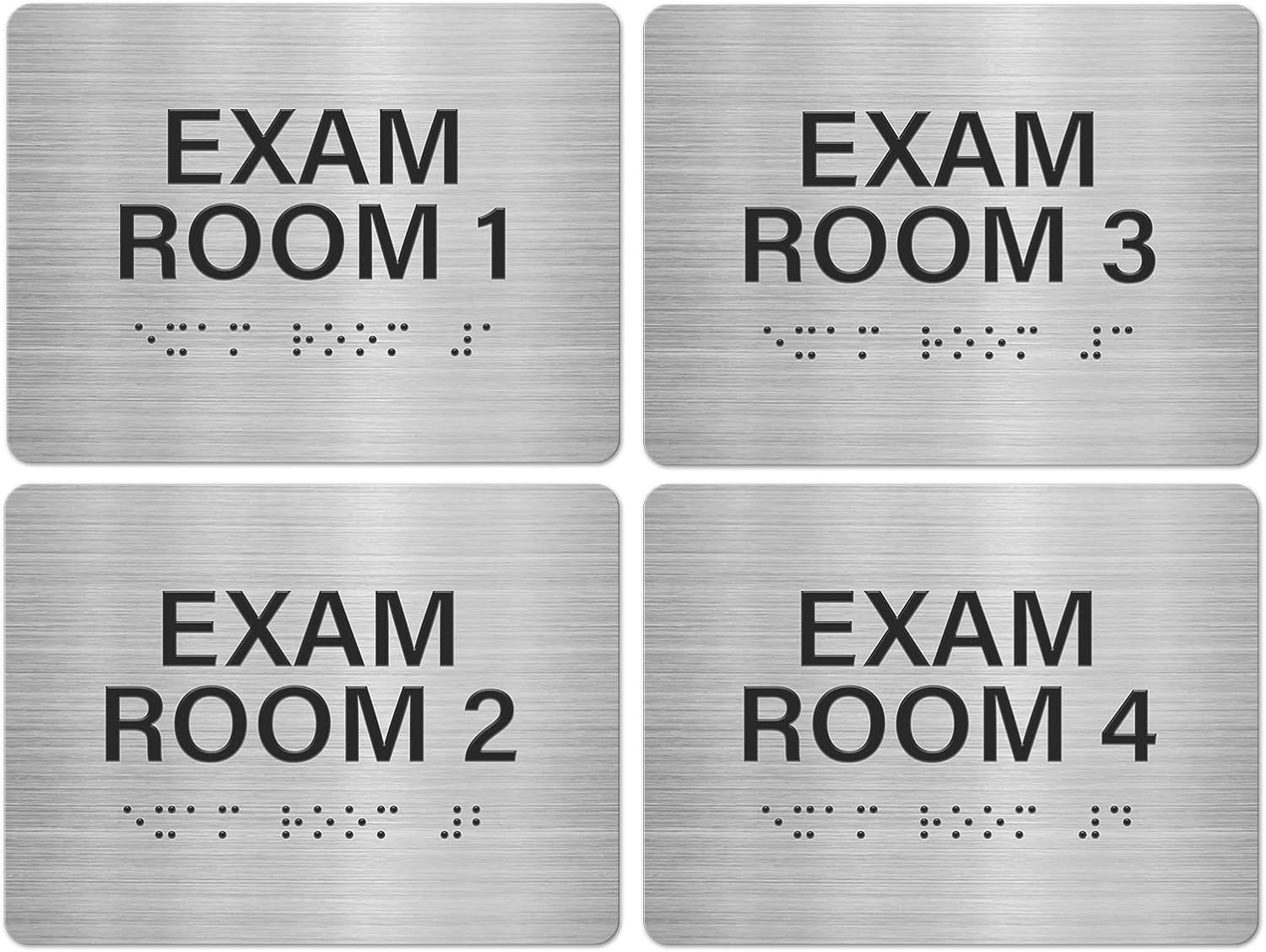 Durable Braille Door Signs for Exam Rooms – 4 Pack, Easy Wall Mount Installation
