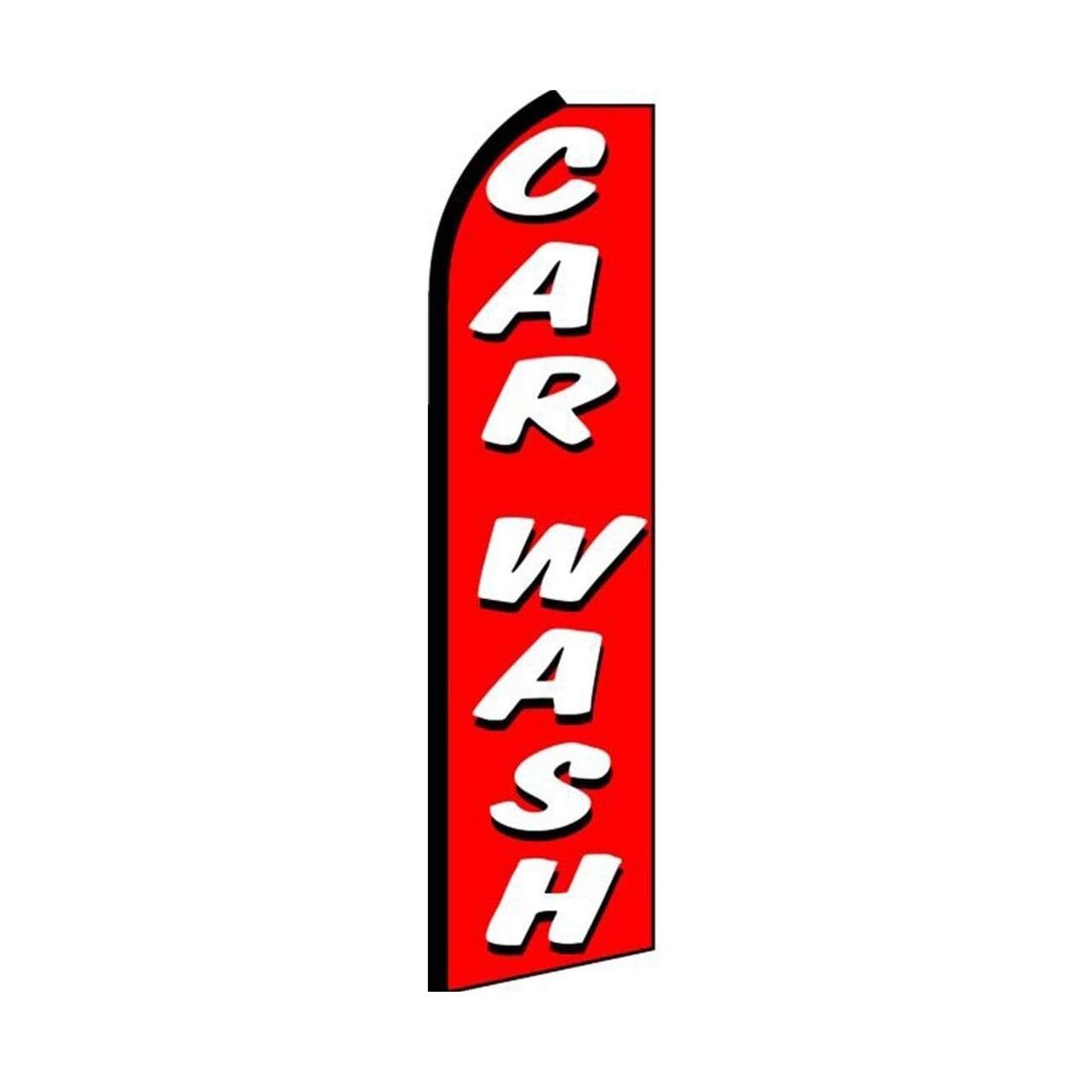 Car Wash Swooper Flutter Feather Flag | 3ft W x 11.5ft Tall