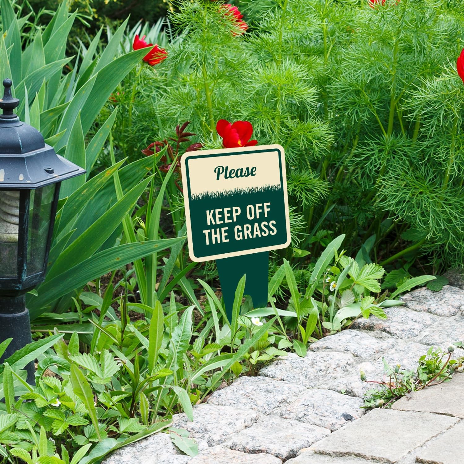 6×12 Inch Please Keep Off The Grass Yard Stake Sign 120 mil Aluminum Composite