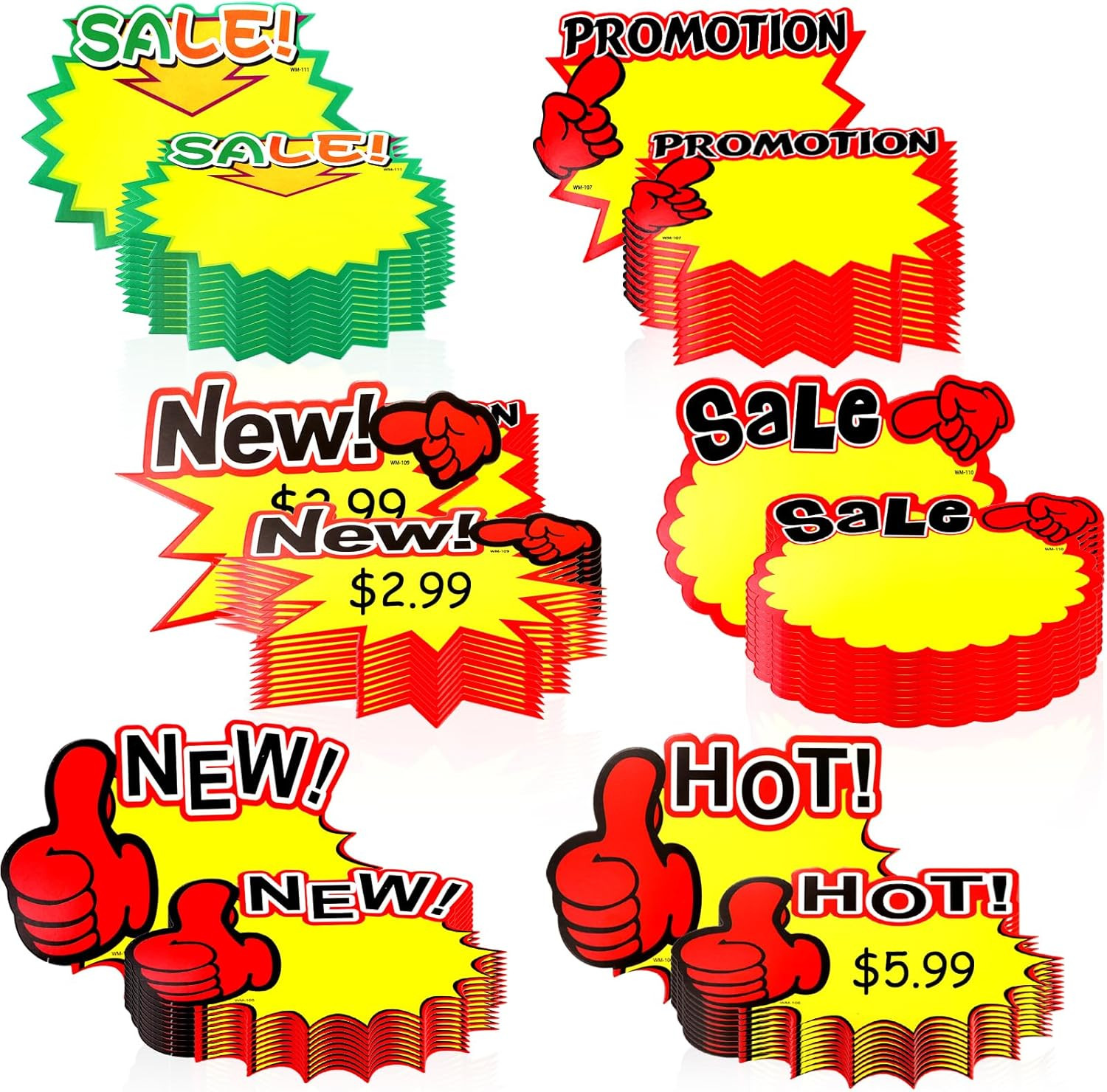 240 Pieces Burst Sign Cards, 7 X 5.5 Inch Large Star Shaped Blank Sale Sign Tags