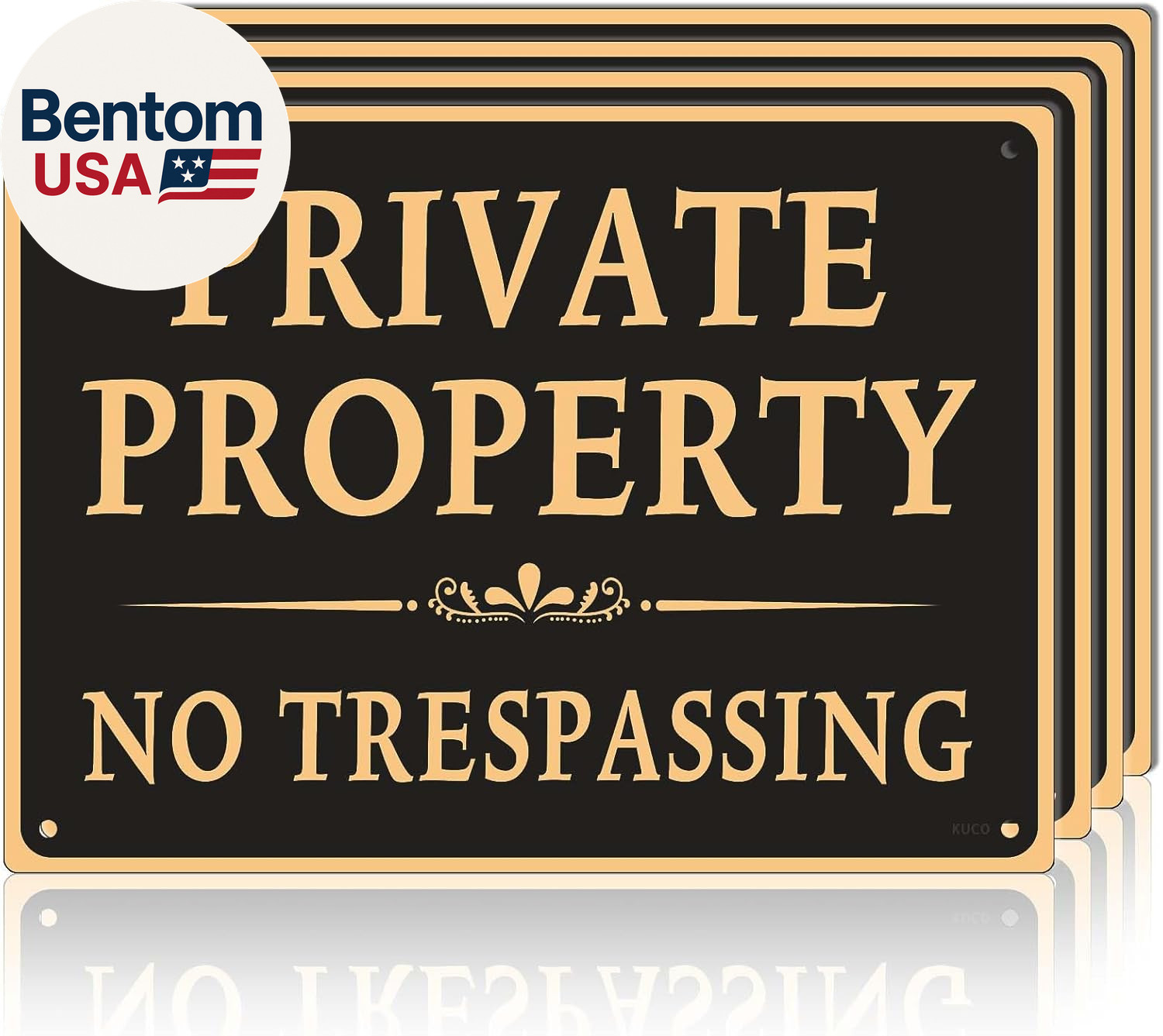 4 Pack Large Private Property No Trespassing Signs, 10″X14″, UV Ink Printing, 15