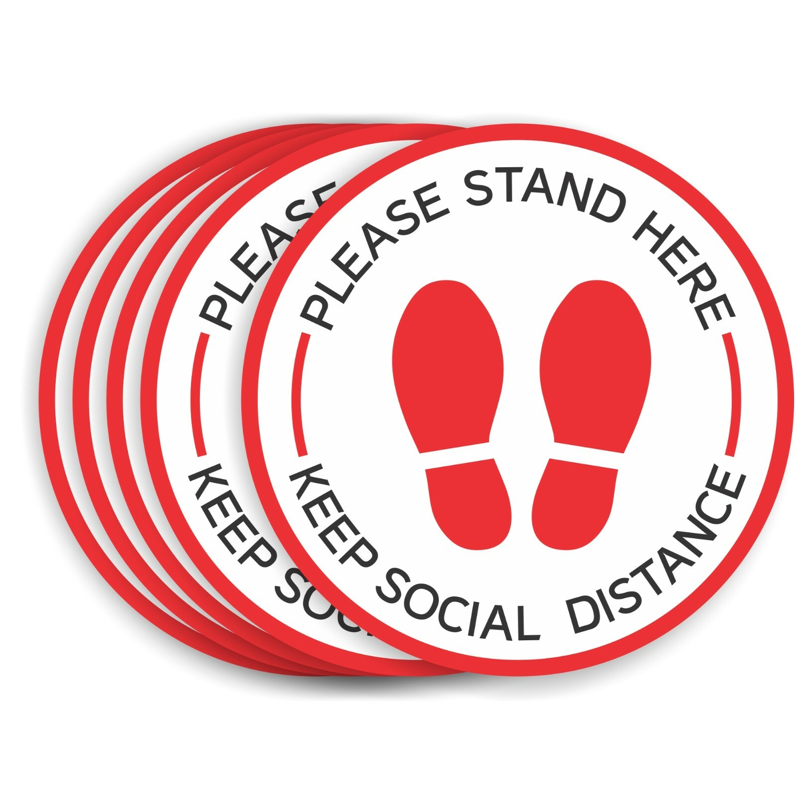 10 Pack Social Distancing Floor Stickers Signs Decal For Hard Floor