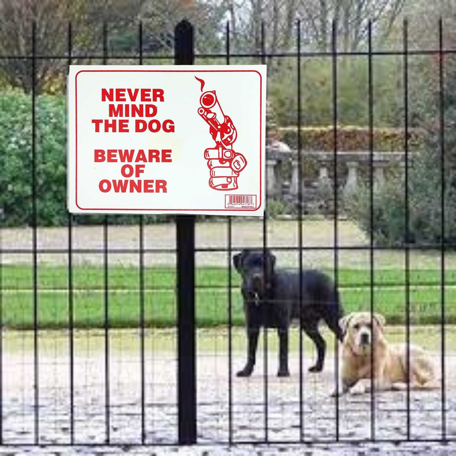 9″X12″ “NEVER MIND THE DOG” Plastic Signage Sign-1 Pack