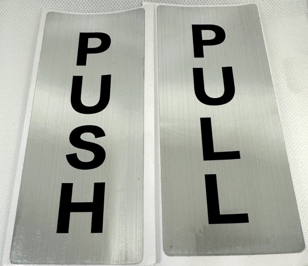 PUSH and PULL Door Sign Sticker Decal Vinyl Business Store Shop (3 Pack)