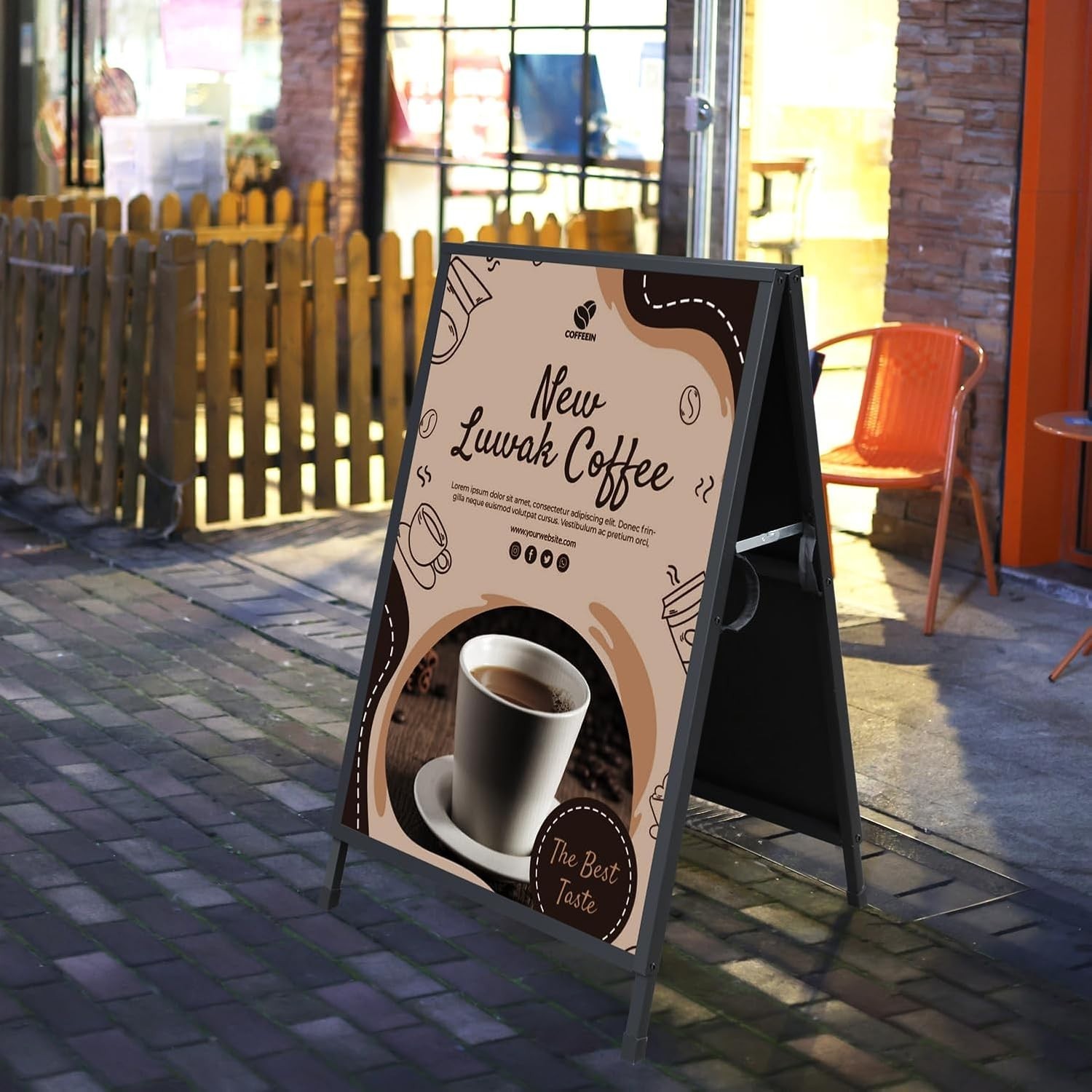 Heavy Duty 24×36 A-Frame Sidewalk Sign – Weather-Resistant Double-Sided Display