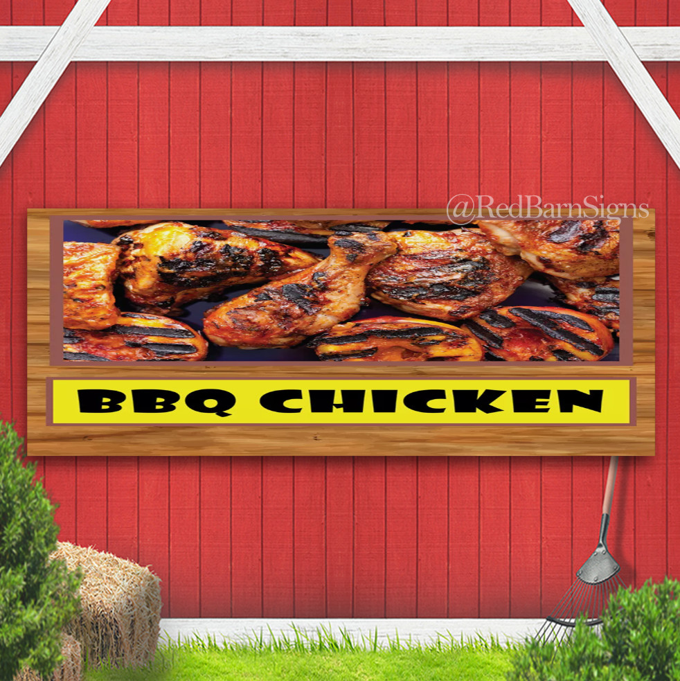 Food Truck Bbq Chicken Restaurant & Food Concession Sign Brown Banner sign