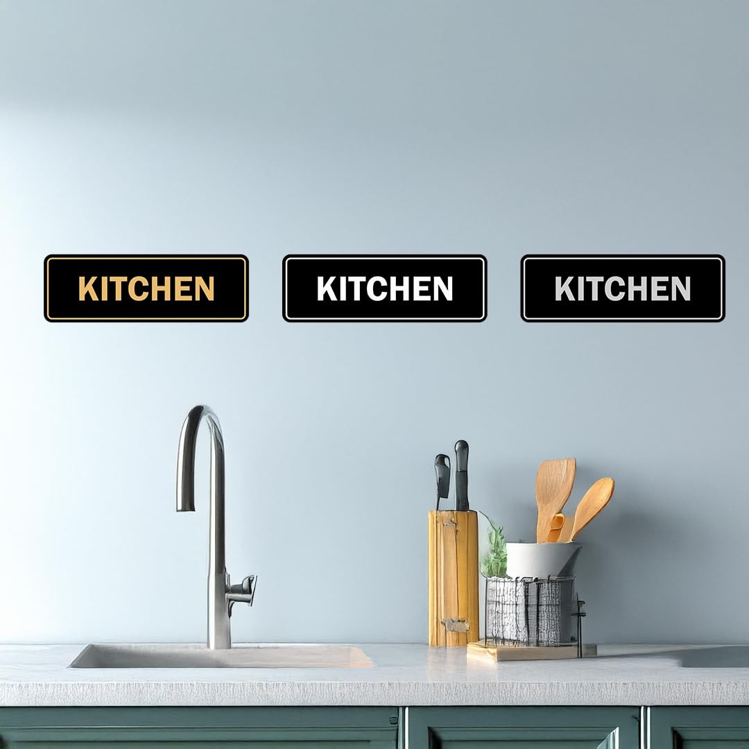 Standard Kitchen Sign Brushed Silver Medium Hardware Accessories