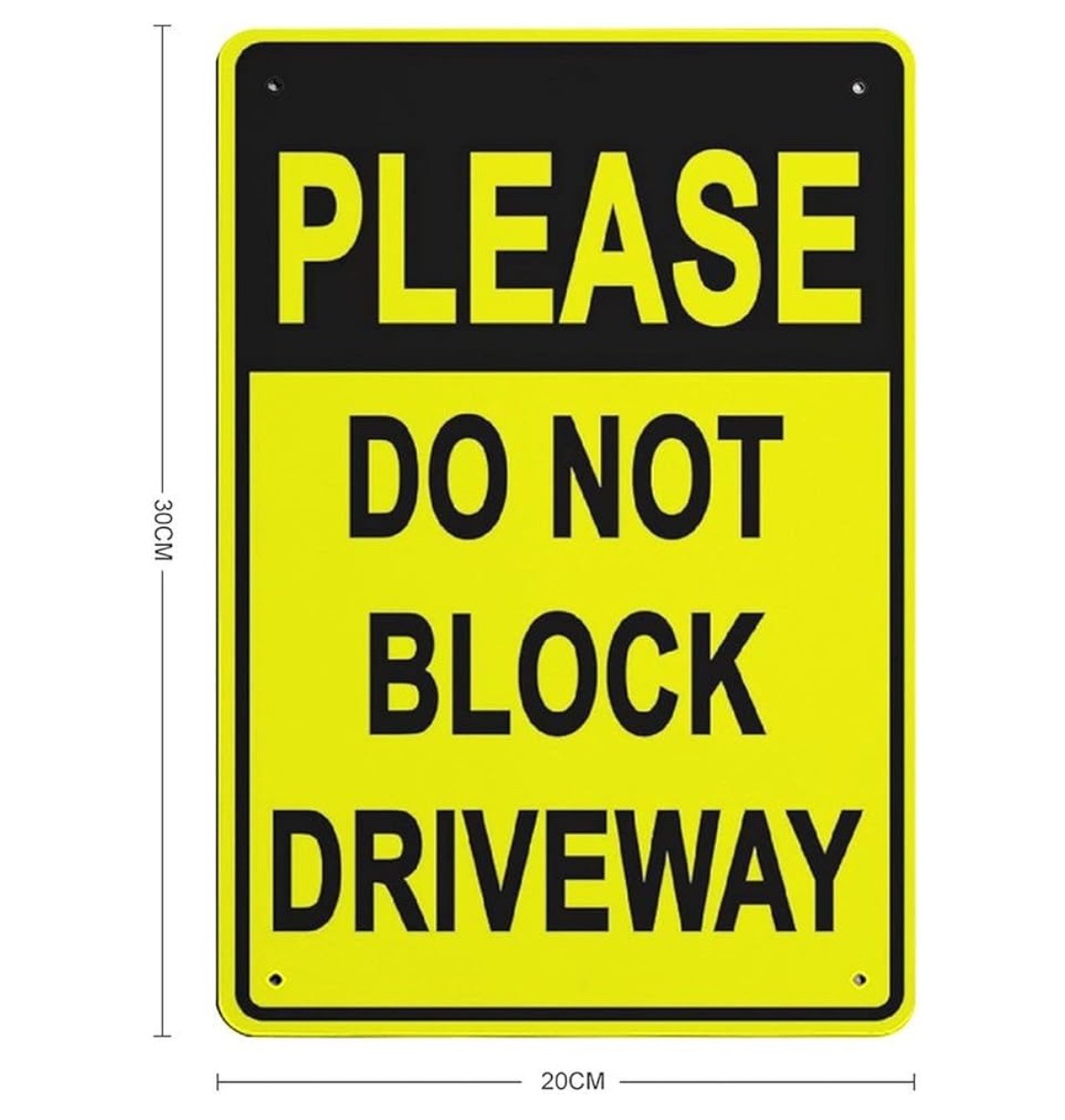 Please Do Not Block Driveway Private No Parking Notice Aluminum Metal Sign