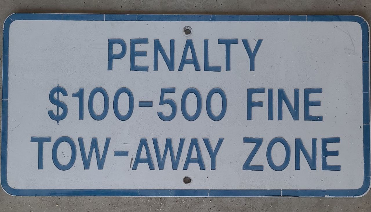Warning Permit Parking Only Unauthorized Vehicles Towed Away Aluminum Metal Sign