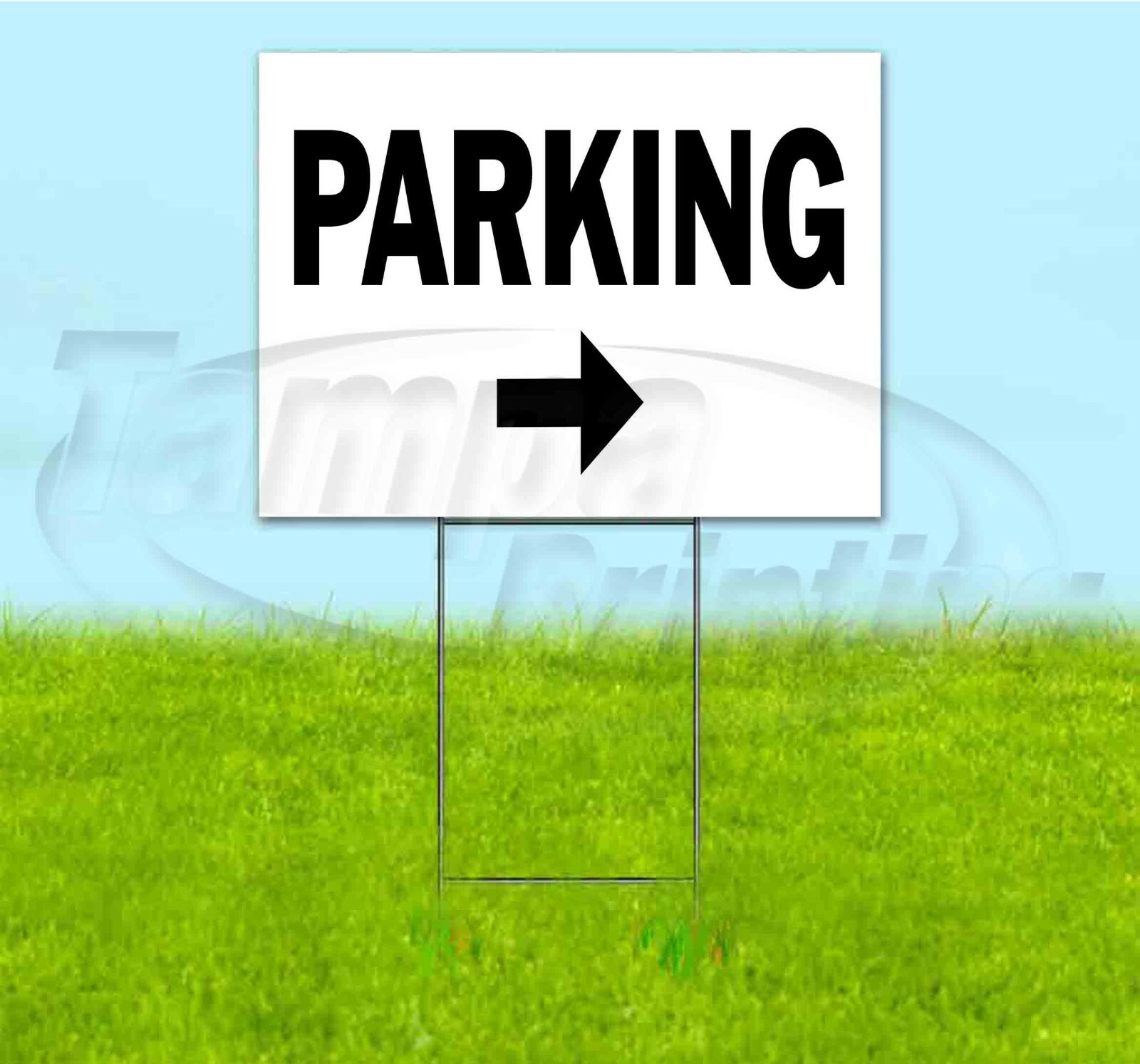 PARKING ARROW 18×24 Yard Sign WITH STAKE Corrugated Bandit DIRECTIONAL