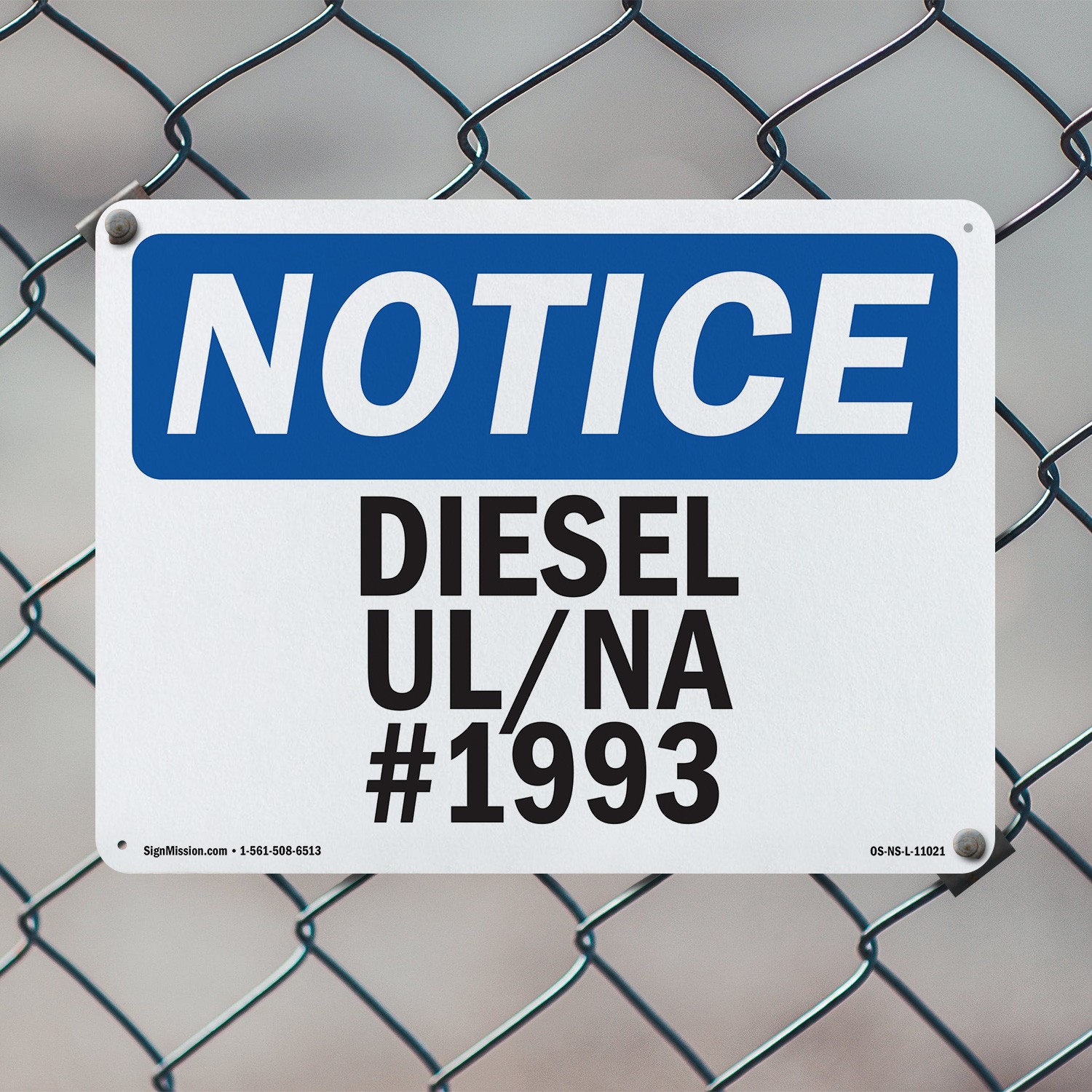 Diesel Un Na # 1993 OSHA Notice Sign Metal, Plastic, Or Decal – 5 or 10 Pack