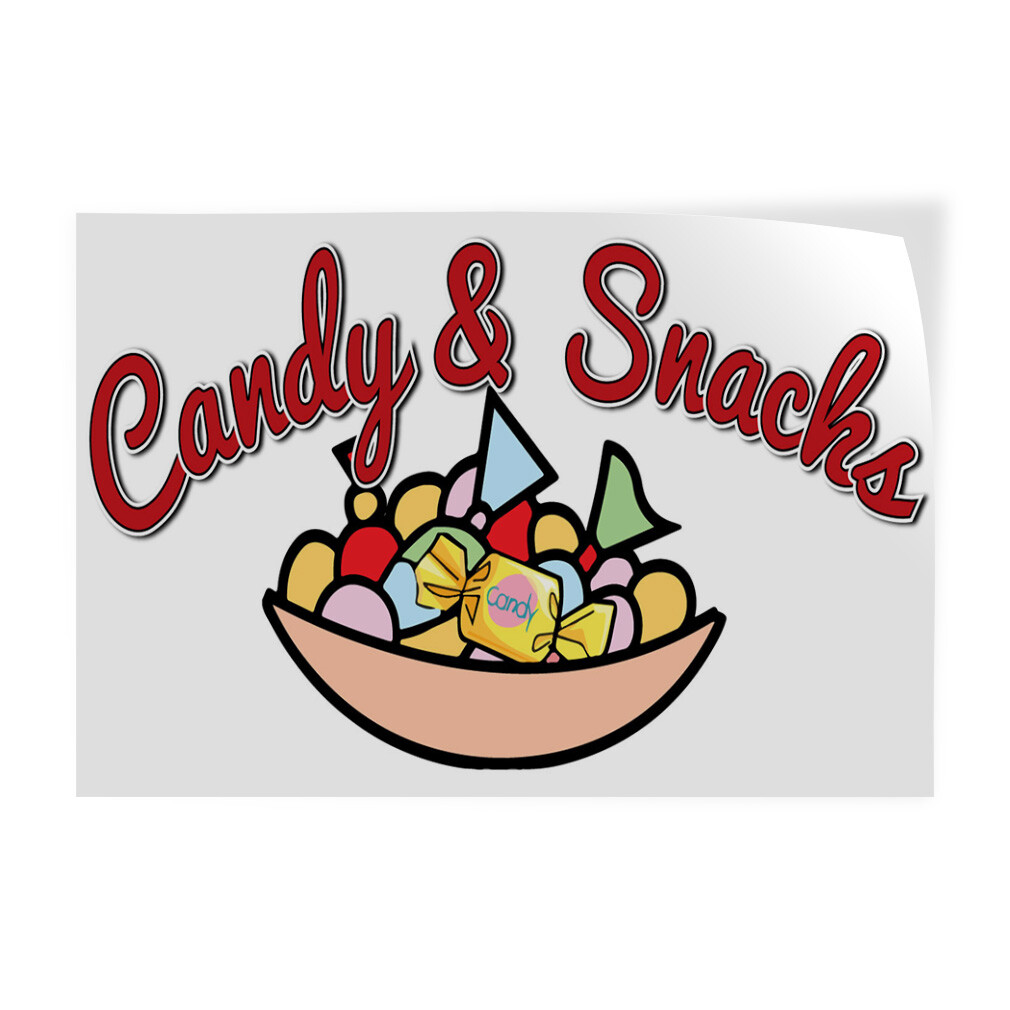 Decal Stickers Candy& Snacks Restaurant Cafe Bar A Vinyl Store Sign Label