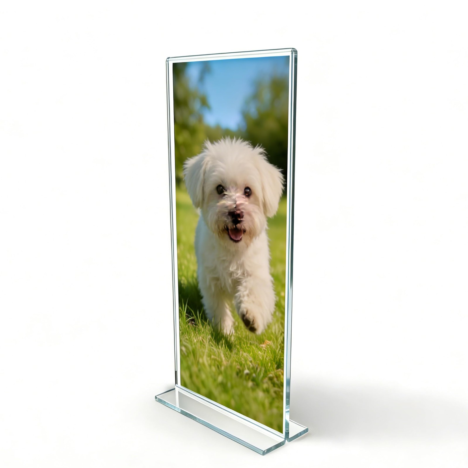 FixtureDisplays® 1PK 4 x 9″ Clear Acrylic Sign Holder for 4X9″,