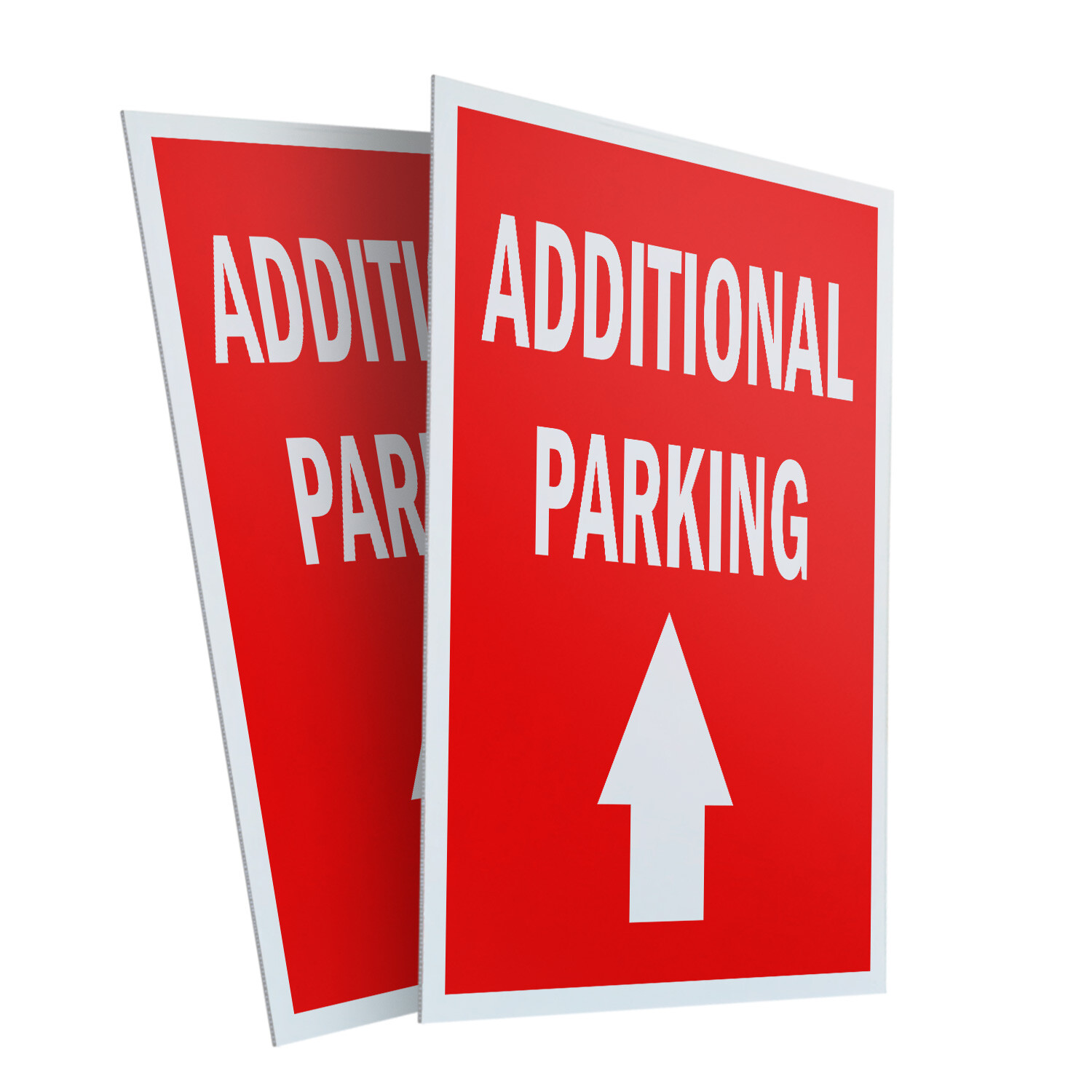 Additional Parking With Up Arrow 24″ x 36″ 2 Pack Of Store Sign Plastic Or Decal
