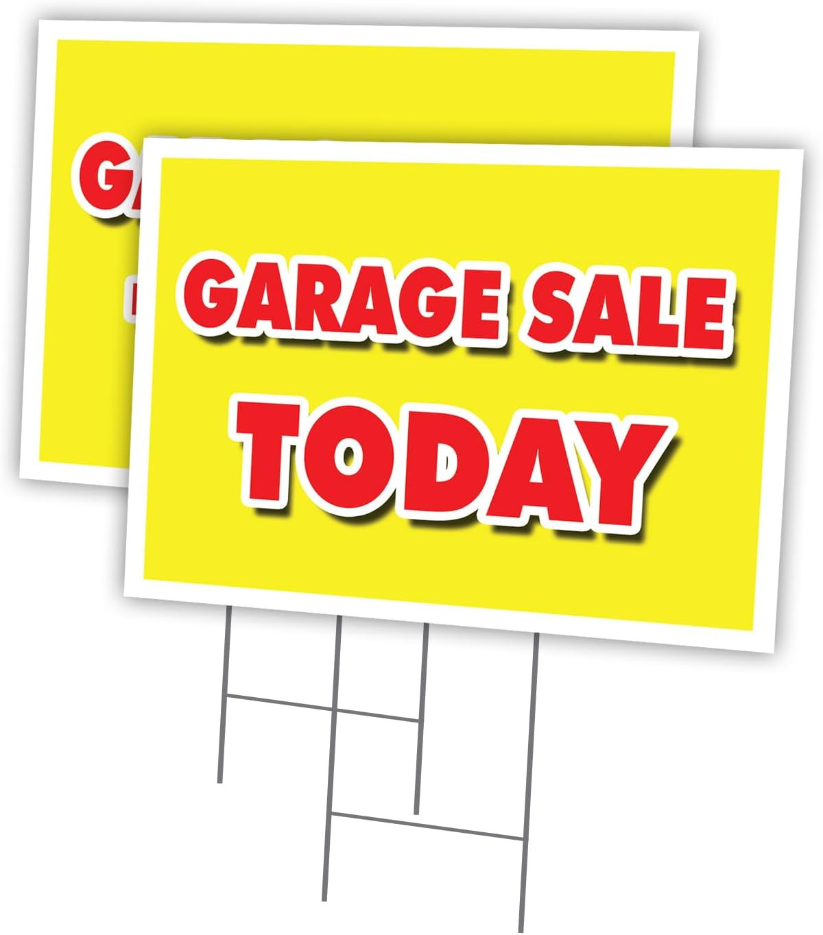 18″ X 24″ Double-Sided Yard Signs with Stakes – Perfect for Garage Sales!