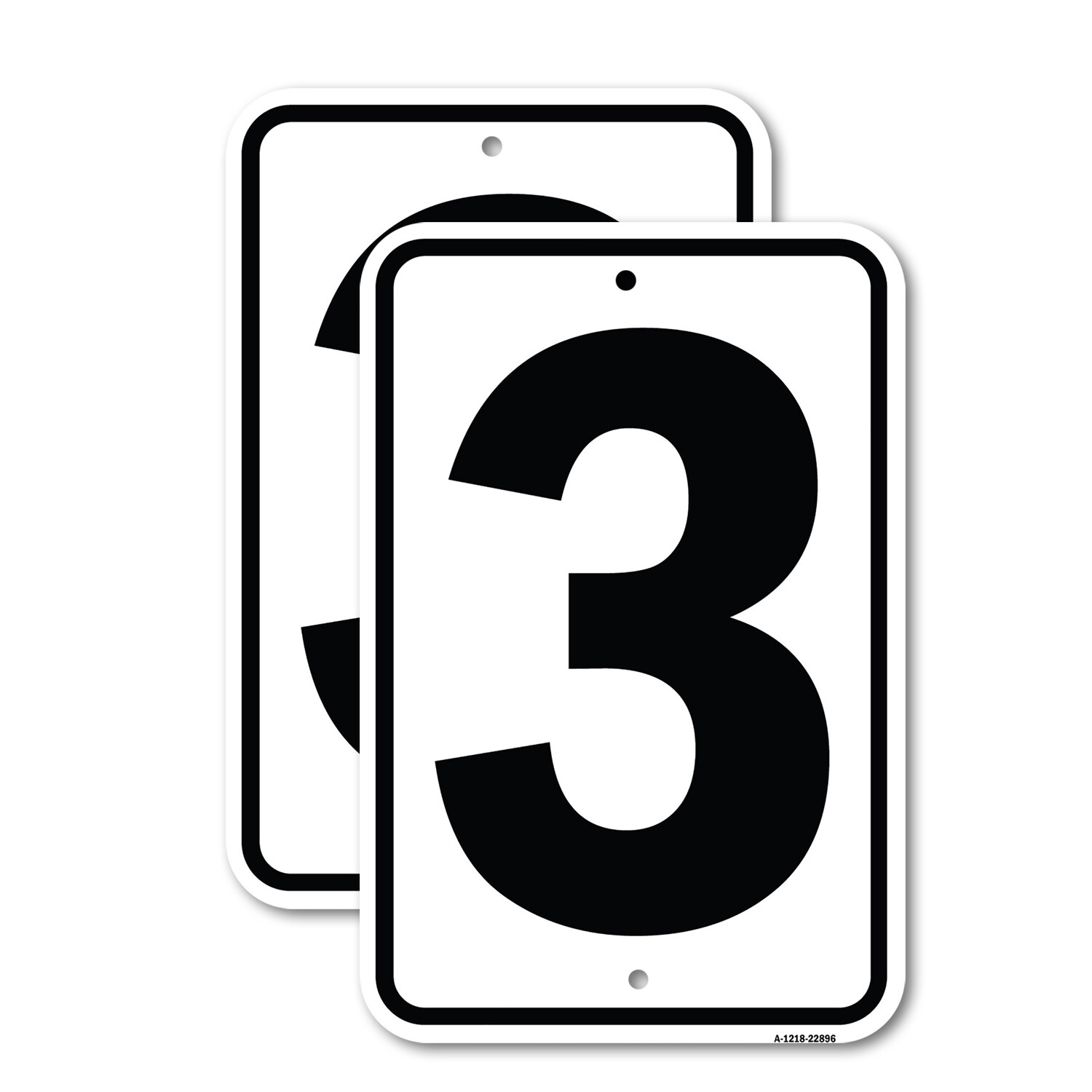 Sign with Number 3 Heavy Gauge Aluminum Parking Sign Rust Proof