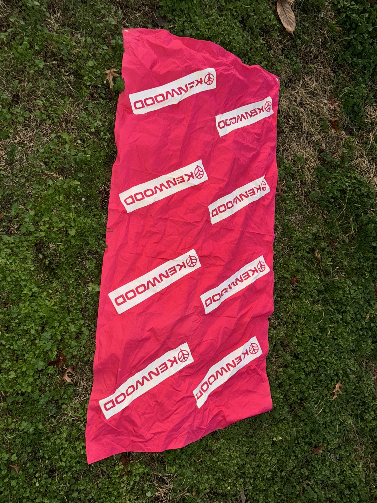 large 1980’s kenwood Dealer Flag Rare signage Red
