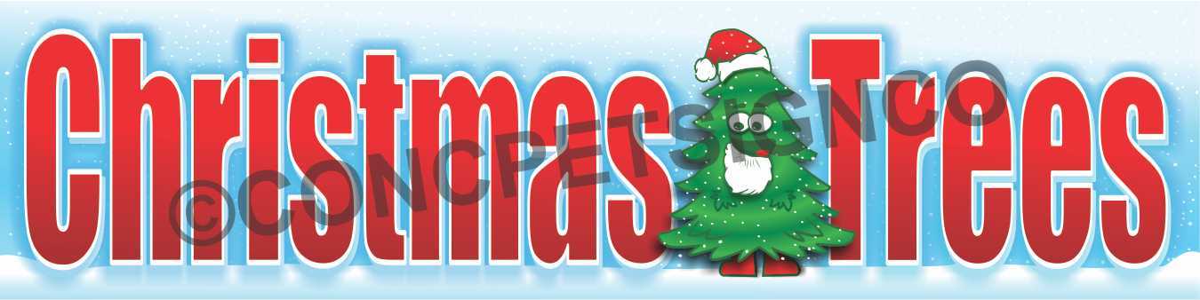 3’x12′ CHRISTMAS TREES BANNER Outdoor Sign XL Holiday Sale Fresh Cut Xmas Wreath