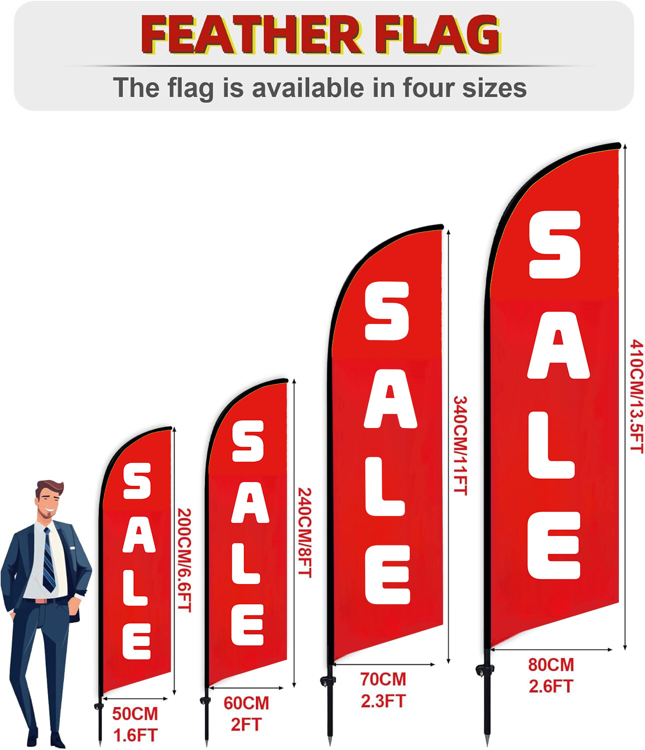 SALE Feather Flag for Outdoor Business Advertising Windless Swooper Flag only